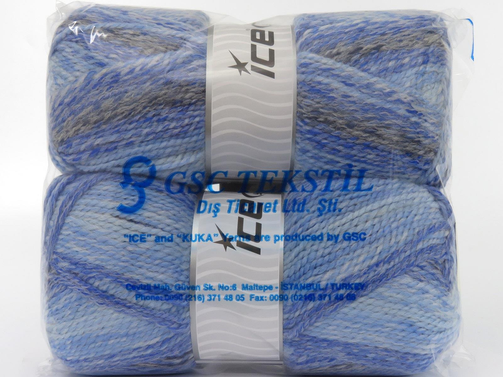 Puzzle Wool Worsted Blue Shades, Grey Shades