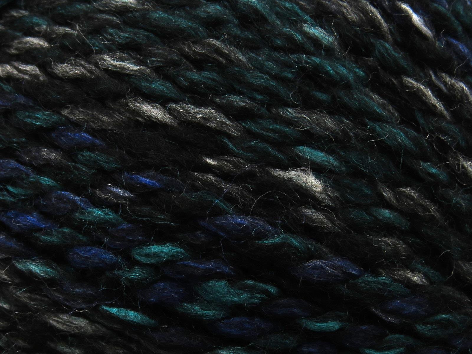 Puzzle Wool Worsted Green, Black, Blue, Grey Shades