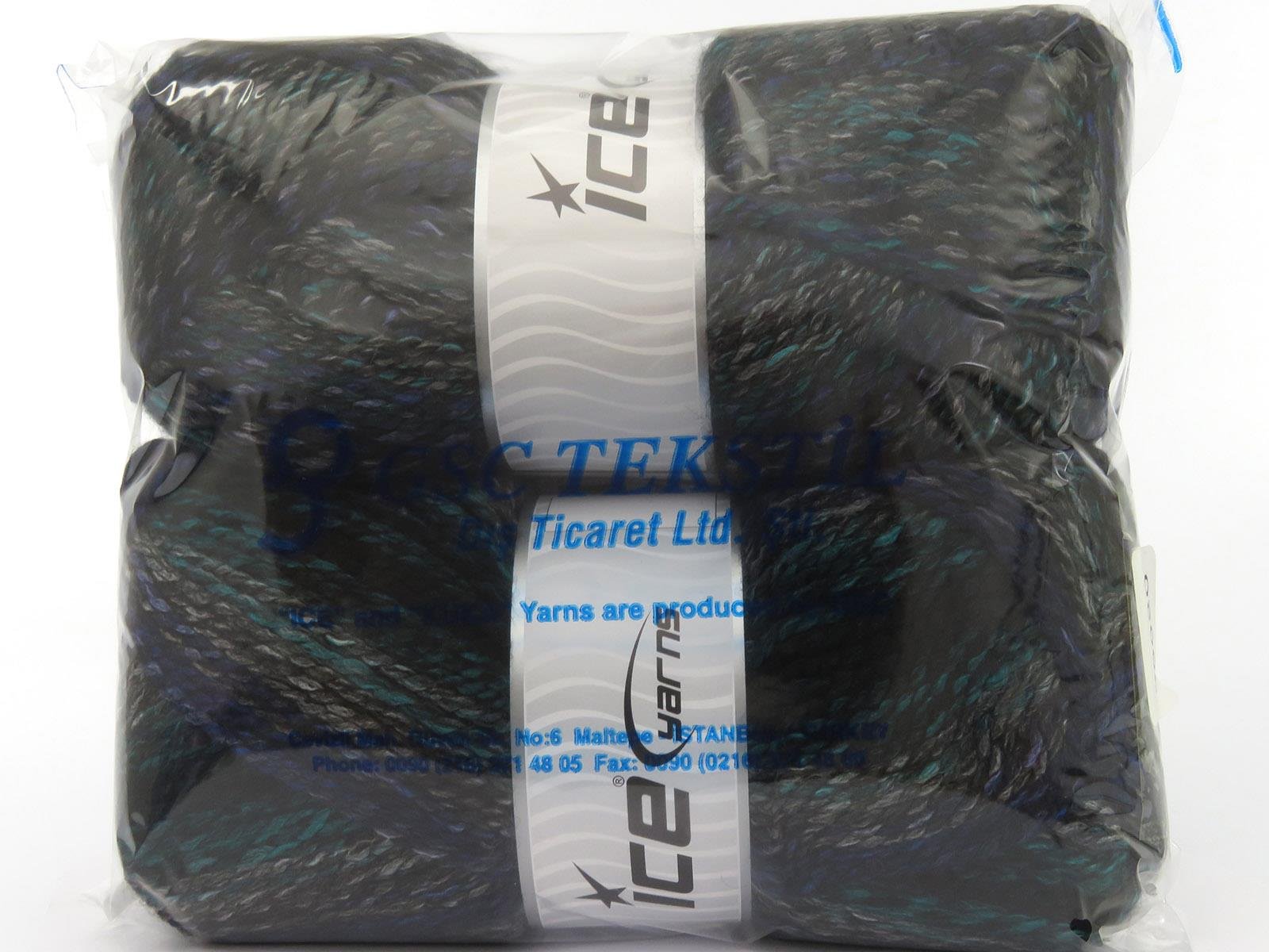 Puzzle Wool Worsted Green, Black, Blue, Grey Shades