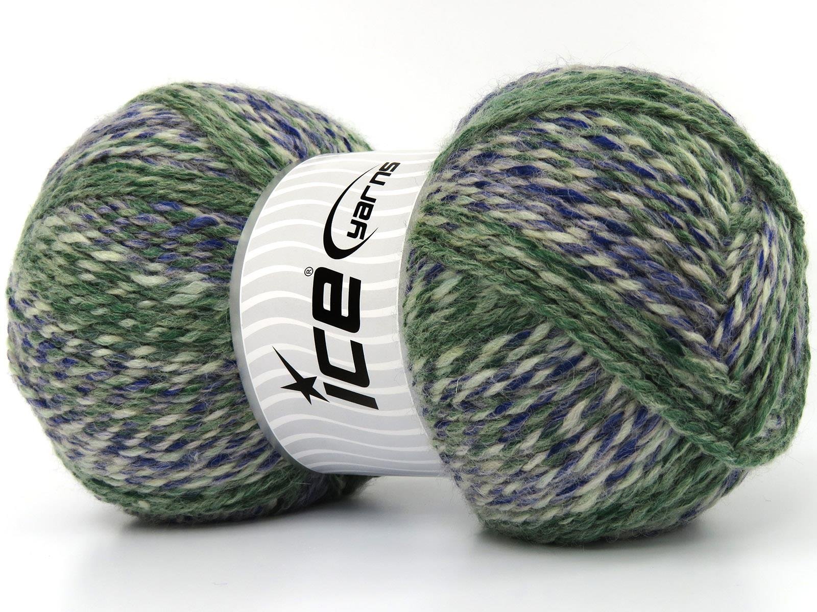 Puzzle Wool Worsted Green, Blue, Cream