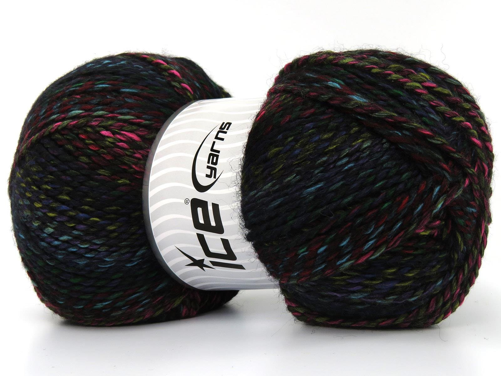 Puzzle Wool Worsted Pink, Black, Purple, Red, Green Shades