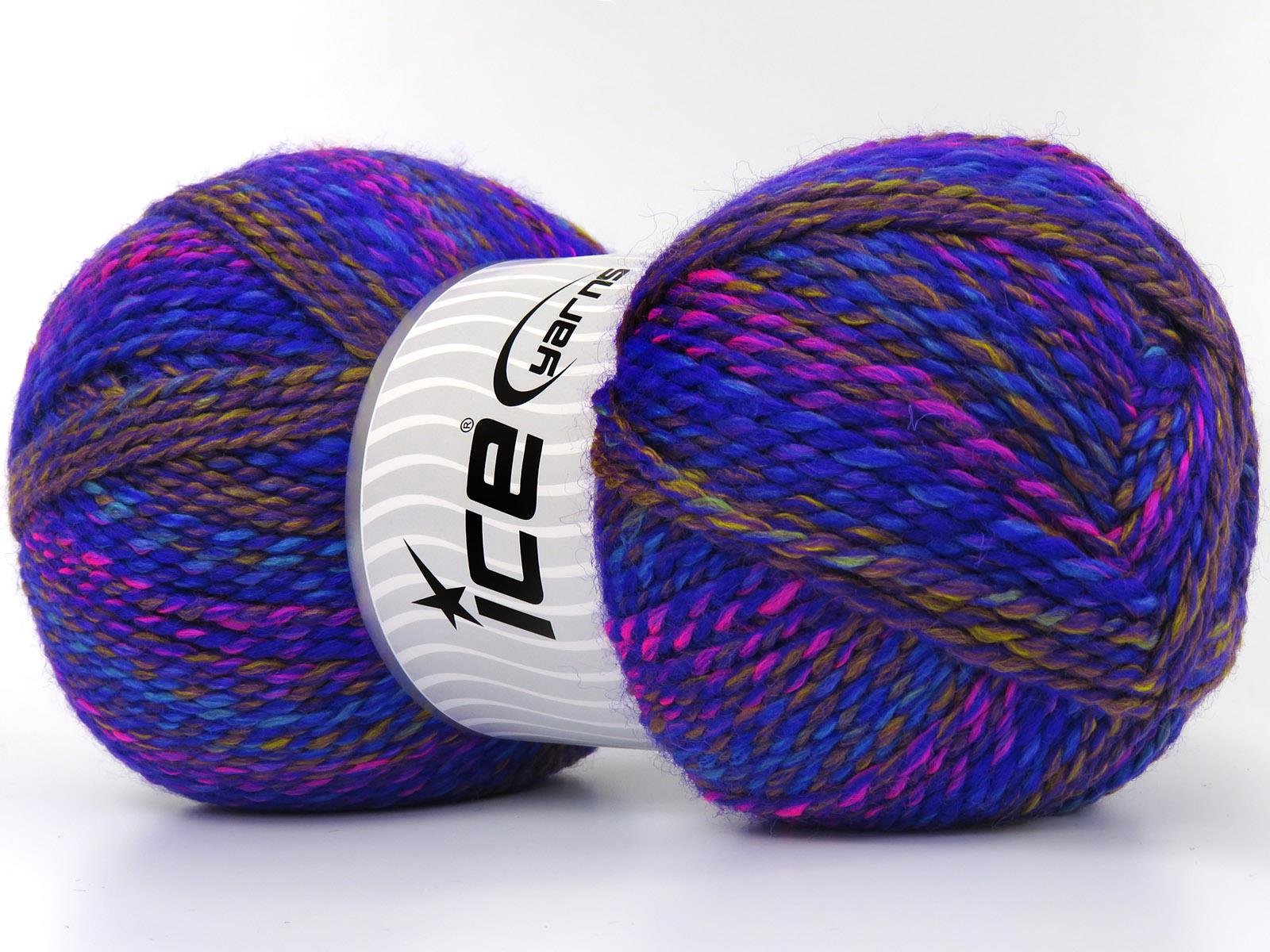 Puzzle Wool Worsted Pink, Purple, Turquoise, Gold
