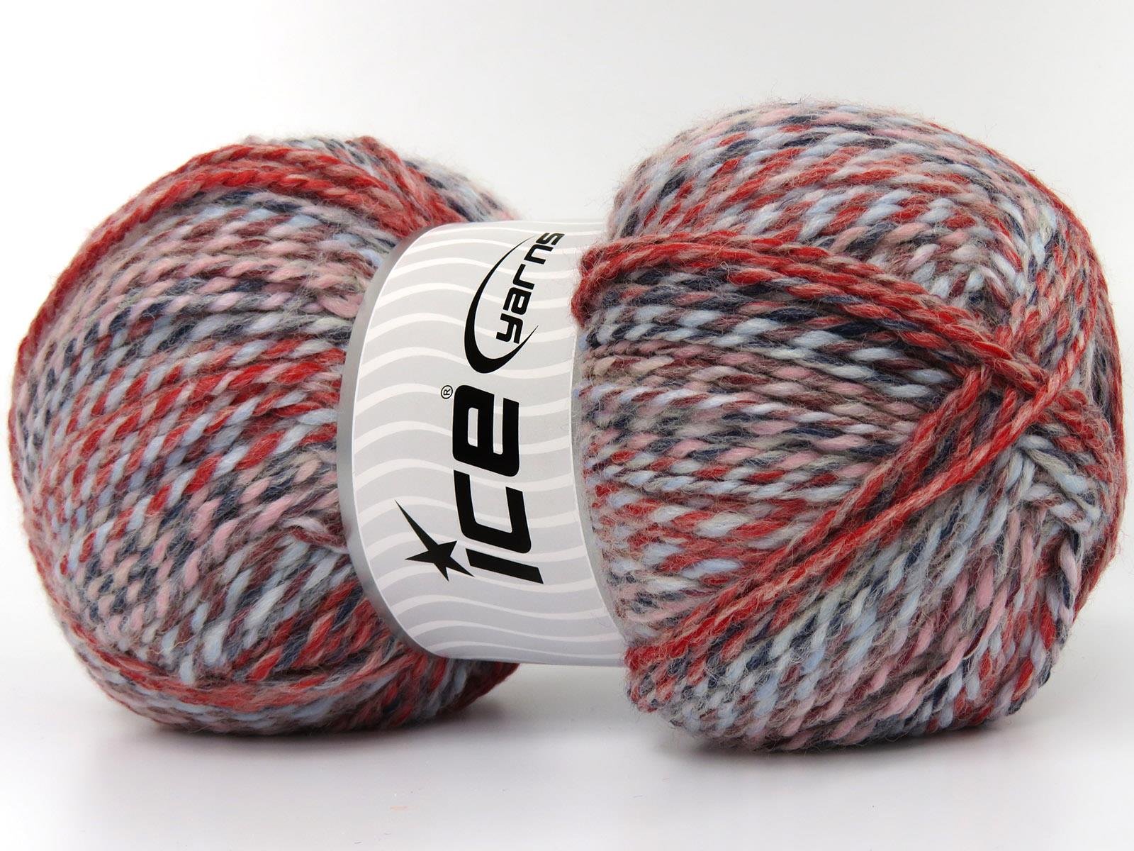 Puzzle Wool Worsted Pink, Red, Blue Shades