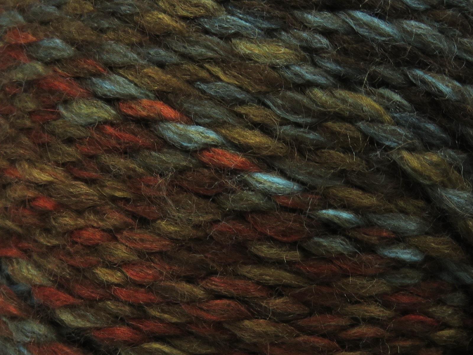 Puzzle Wool Worsted Turquoise, Brown Shades