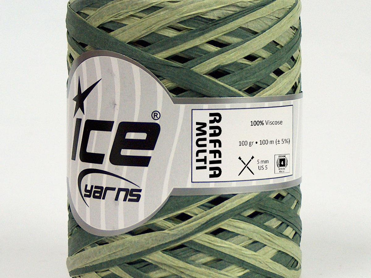 Raffia Multi Green Shades