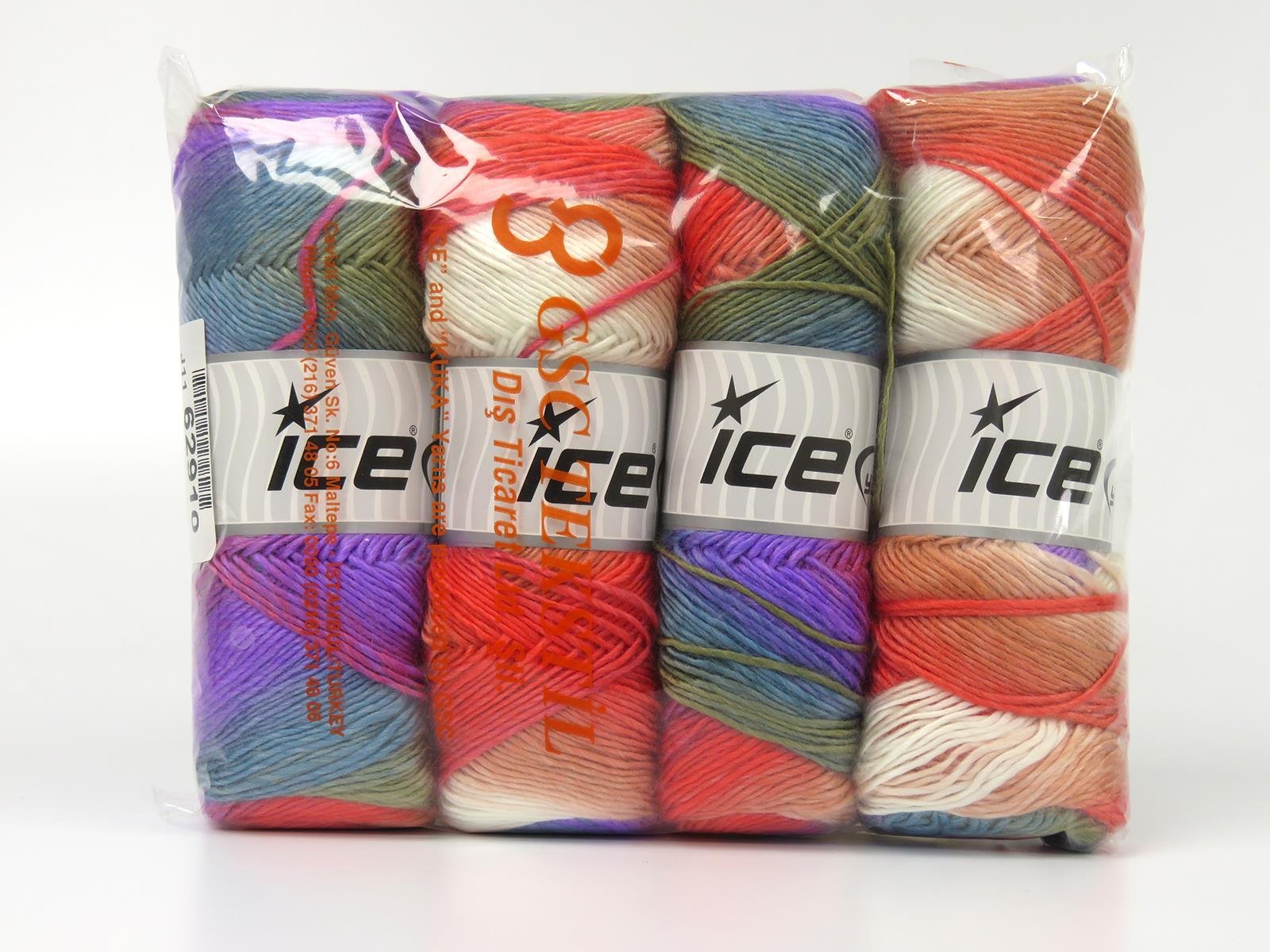 Rainbow White, Lilac, Turquoise, Khaki, Salmon