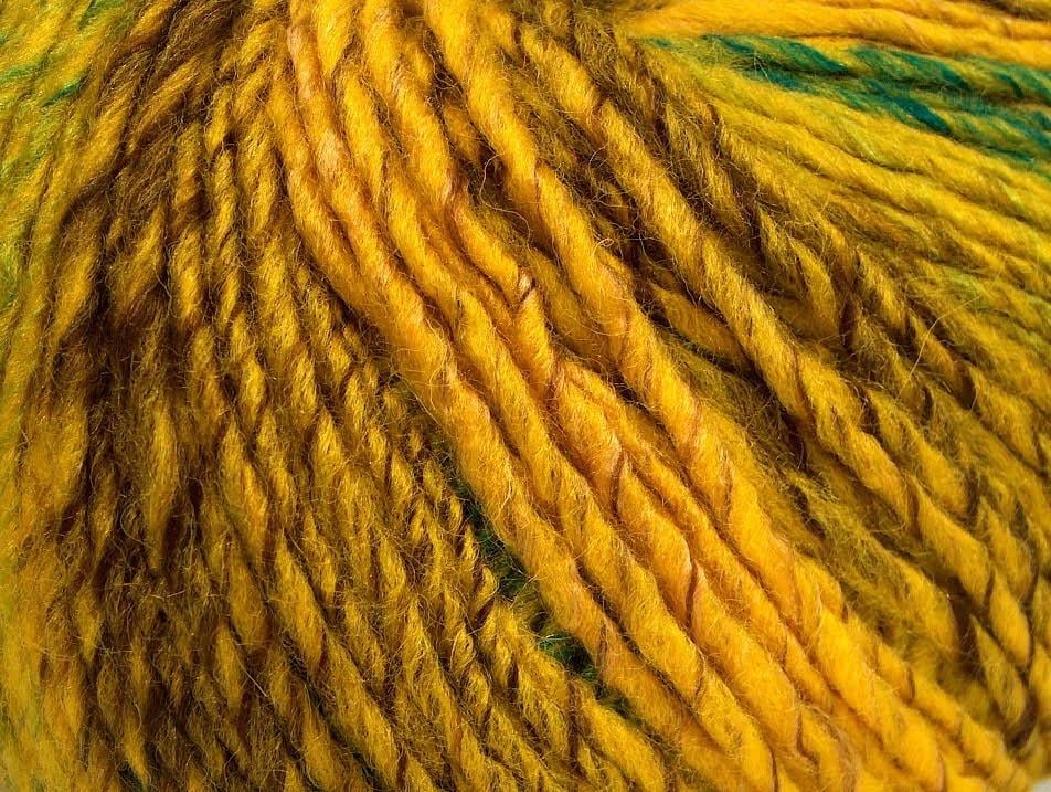 Roseto Worsted Brown, Green, Yellow, Gold