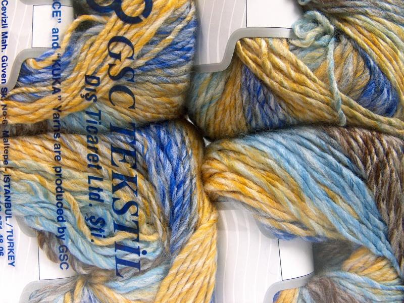 Roseto Worsted Brown, Yellow, Grey, Blue Shades