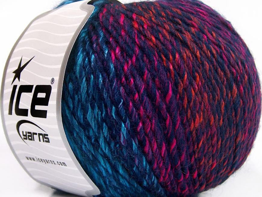 Roseto Worsted Pink, Orange, Turquoise, Navy