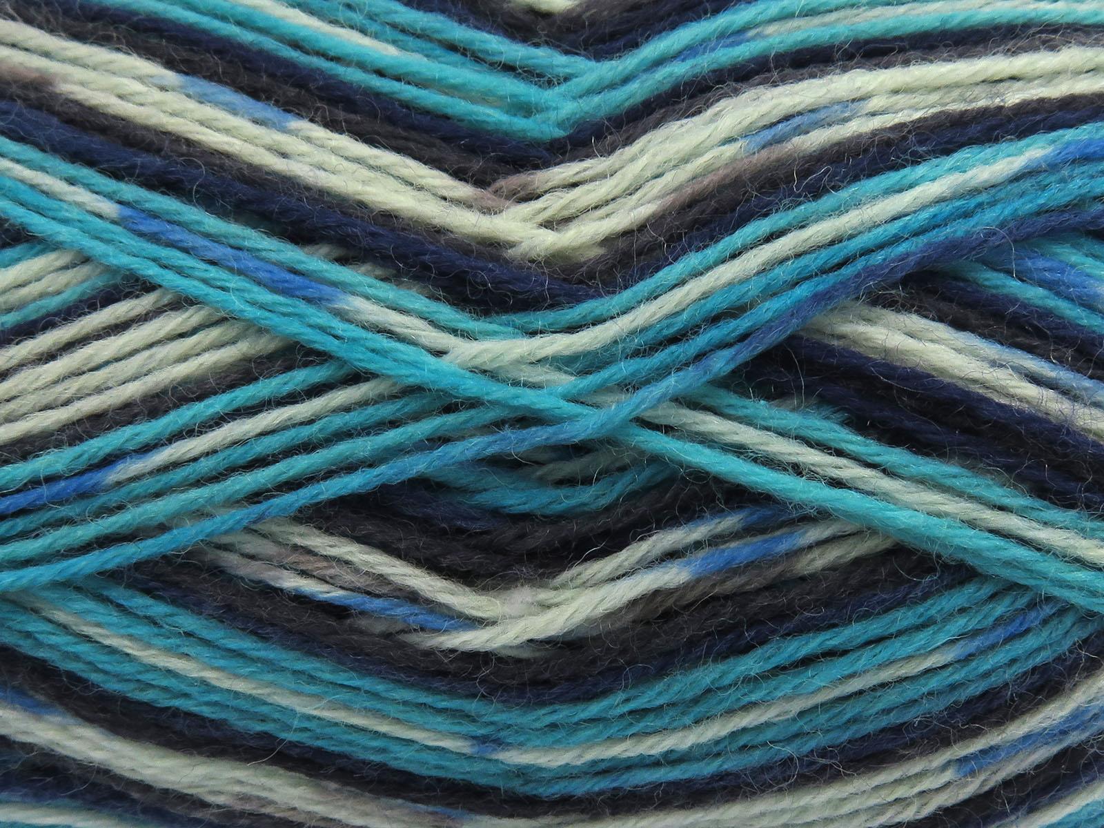 Sock Varicolor Blue, Turquoise, Beige, Grey Shades