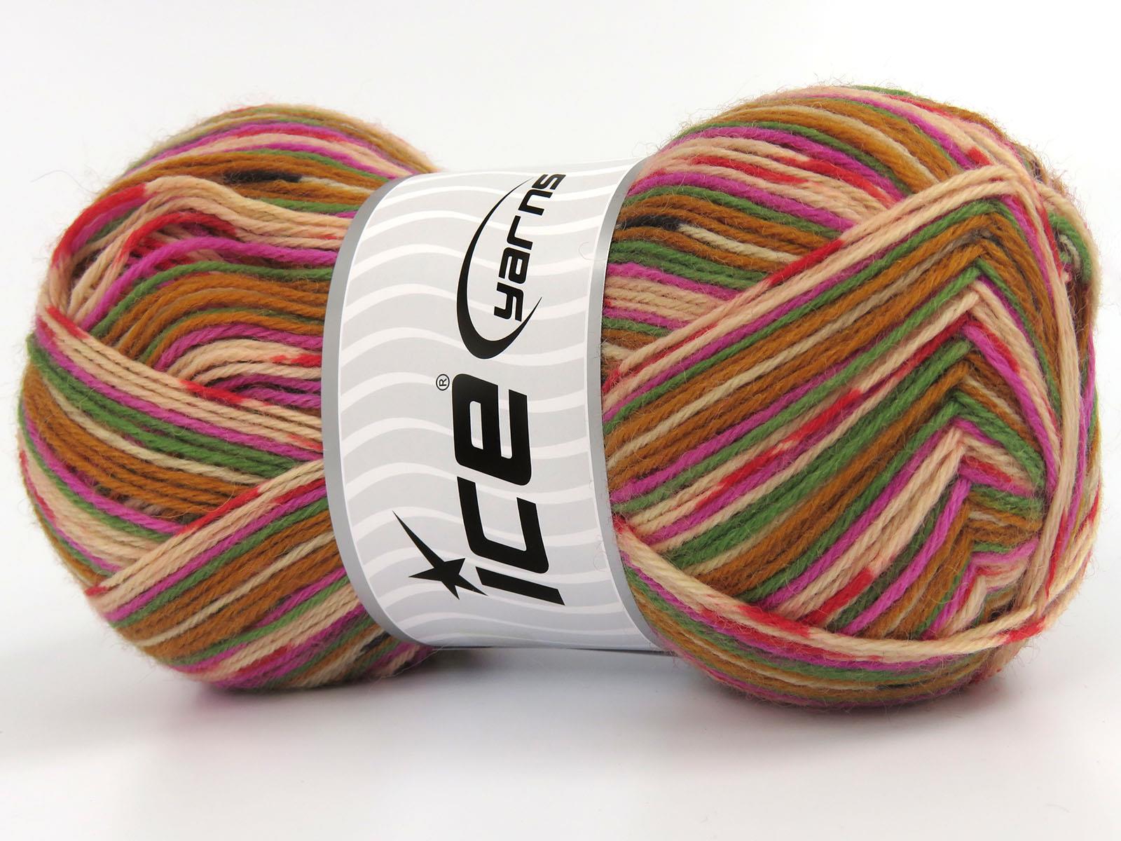 Sock Varicolor Brown, Green, Black, Lilac, Pink Shades