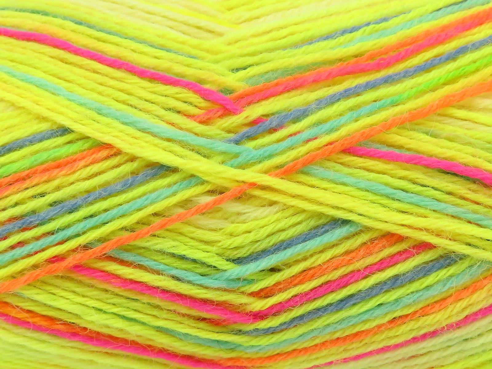 Sock Varicolor Green, Pink, Blue, Orange, Neon Green