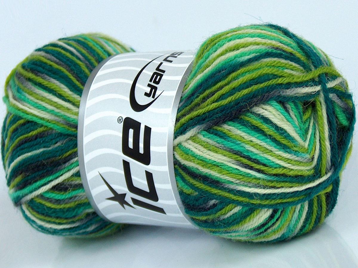 SockenWolle Cream, Grey, Green Shades