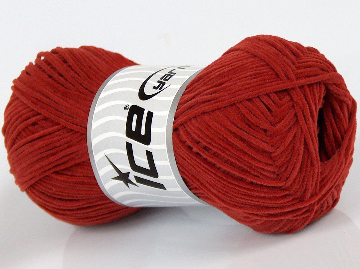 Suede Chenille Marsala Red