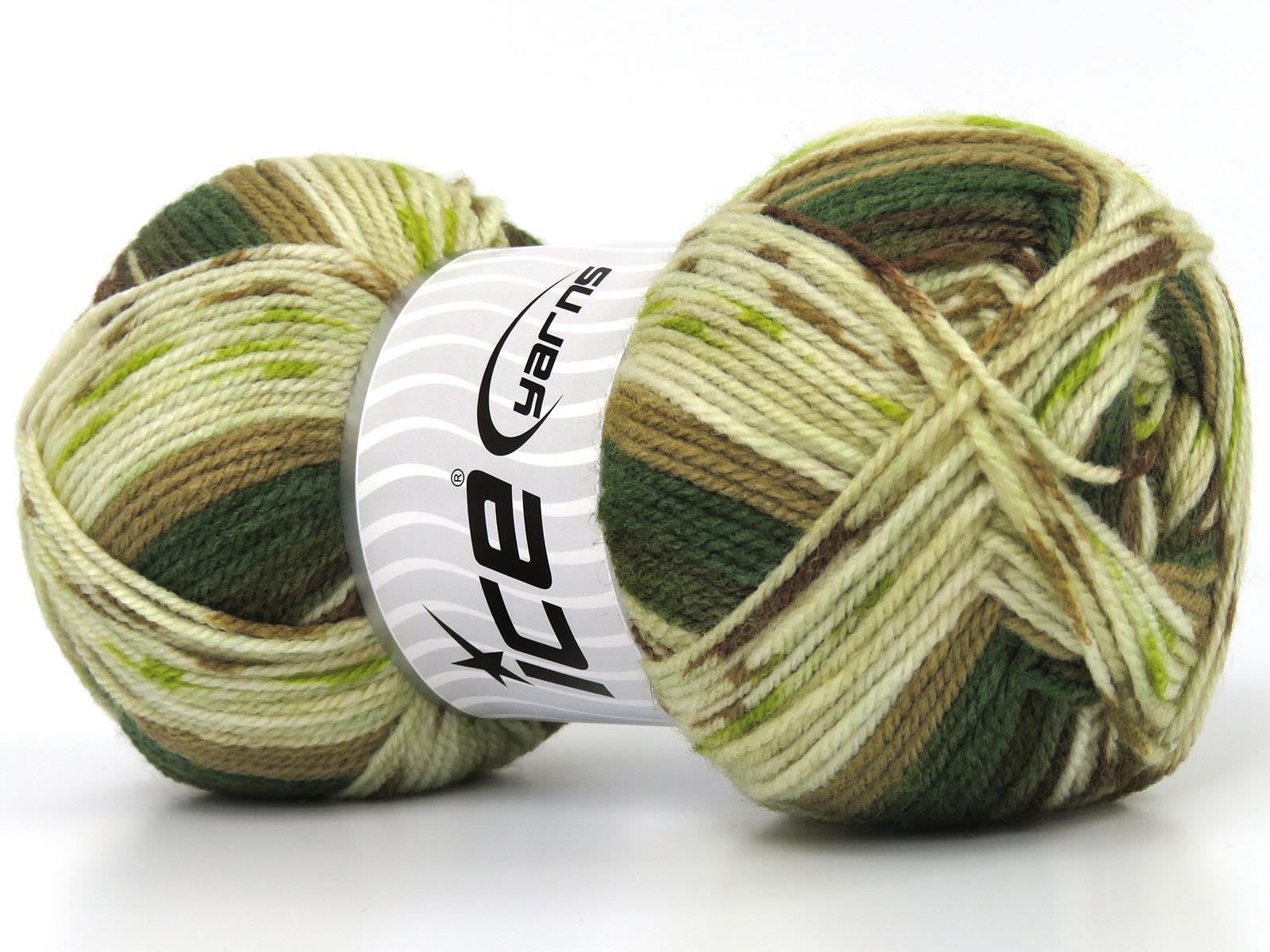 Wool Design Brown, Cream, Camel, Green Shades