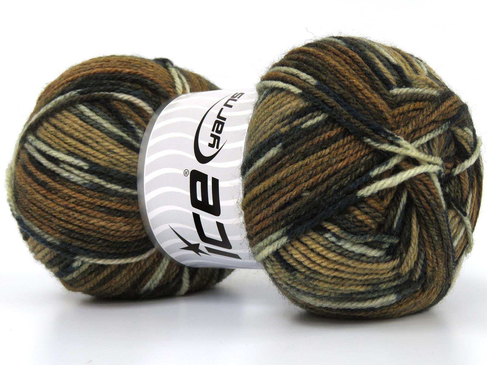 Wool Design Cream, Brown Shades, Teal