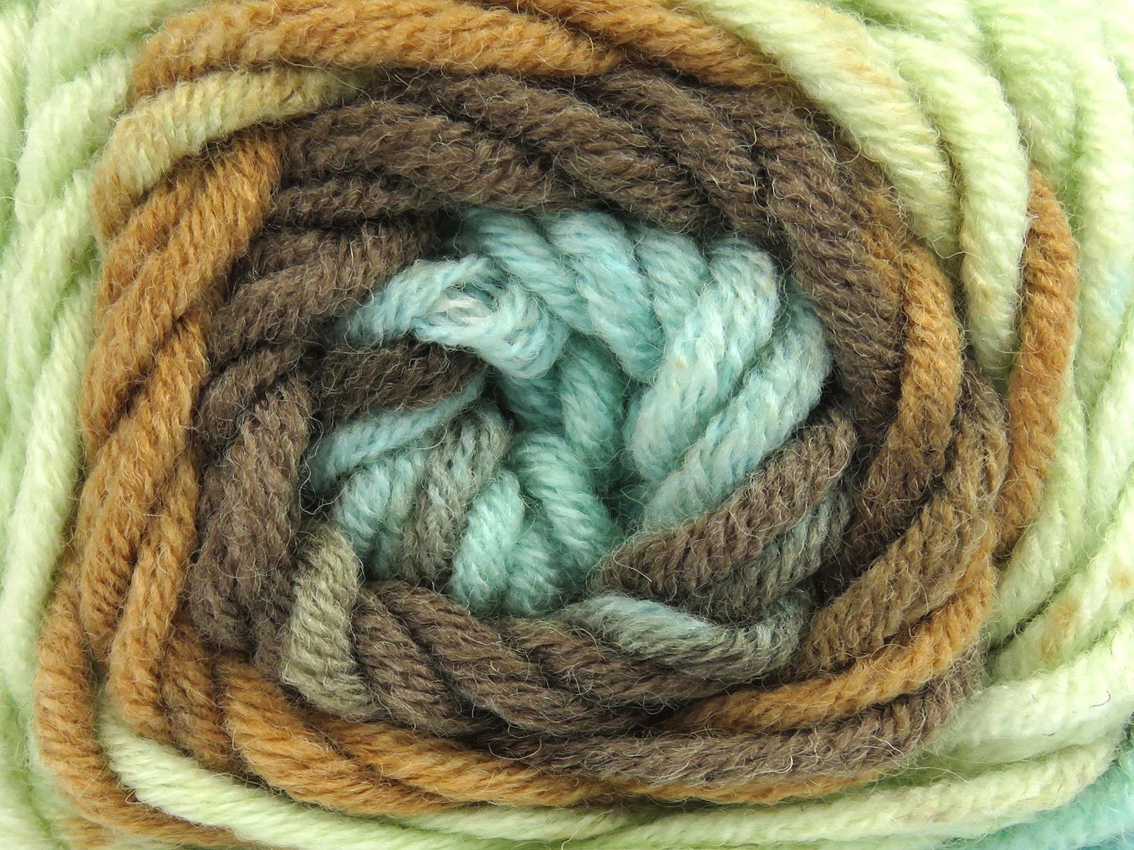 Wool Superbulky Batik Brown Shades, Green Shades