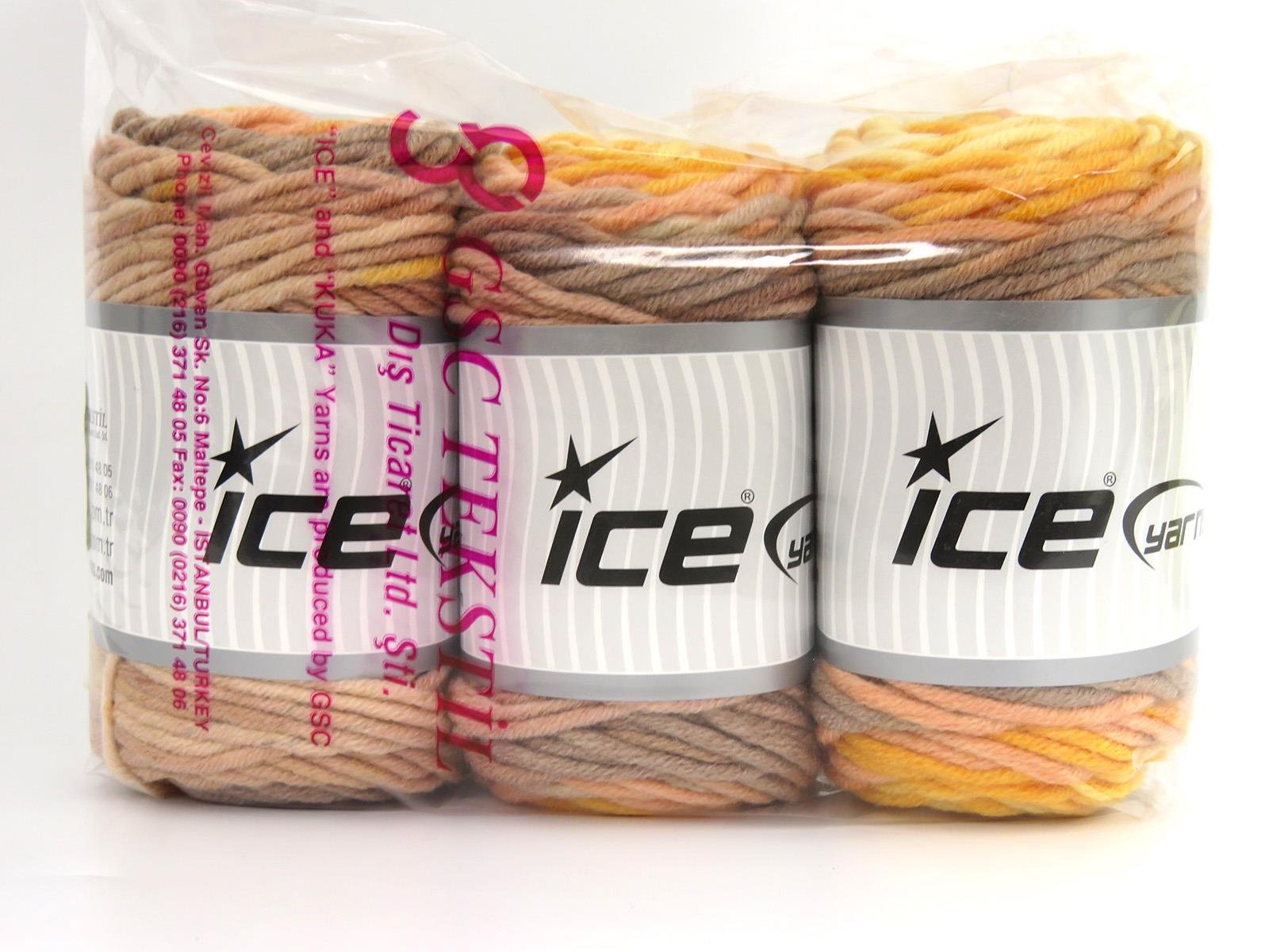 Wool Superbulky Batik Light Salmon, Light Camel, Gold Shades