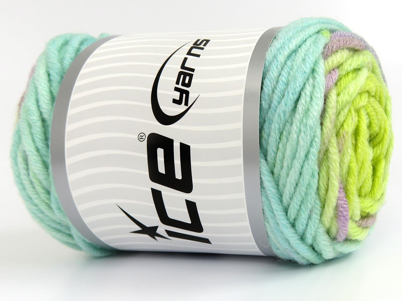 Wool Superbulky Batik Lilac, Camel, Green Shades