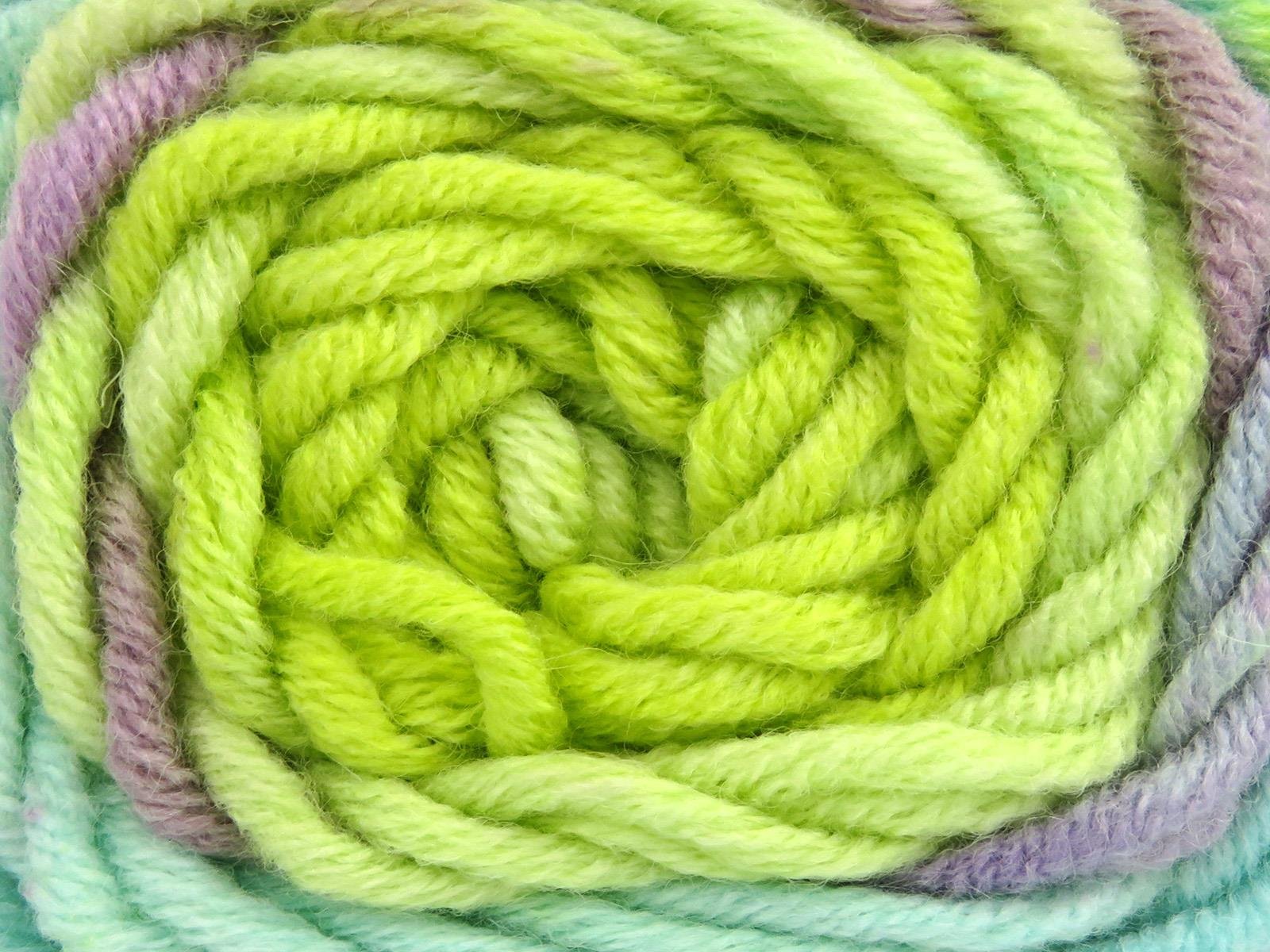 Wool Superbulky Batik Lilac, Camel, Green Shades