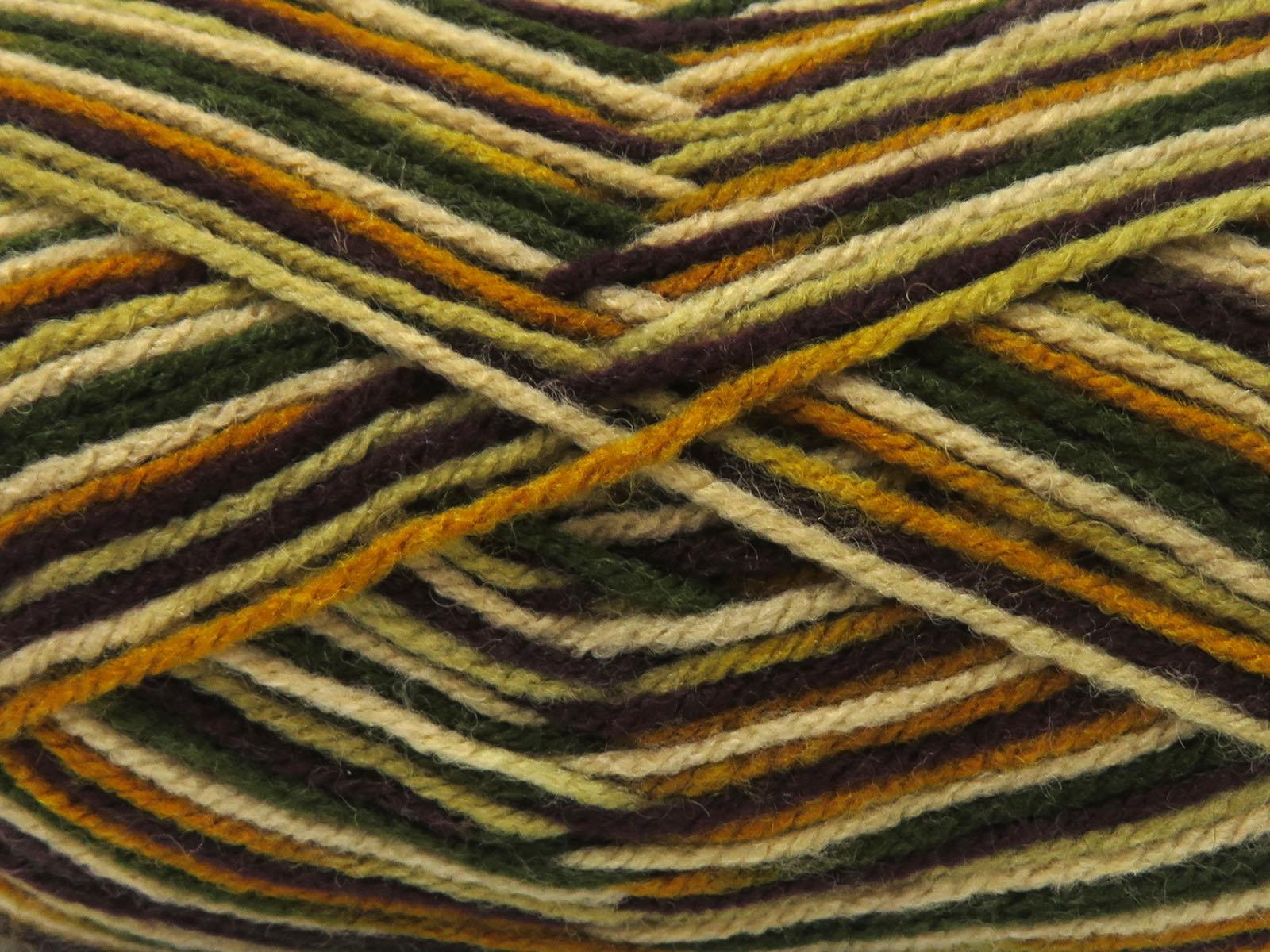 Wool Varicolor Light Gold, Brown Shades, Khaki