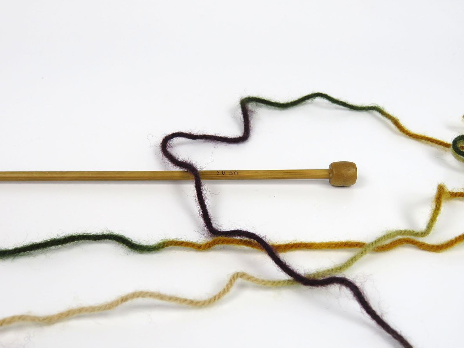 Wool Varicolor Worsted Green, Gold, Brown Shades, Maroon