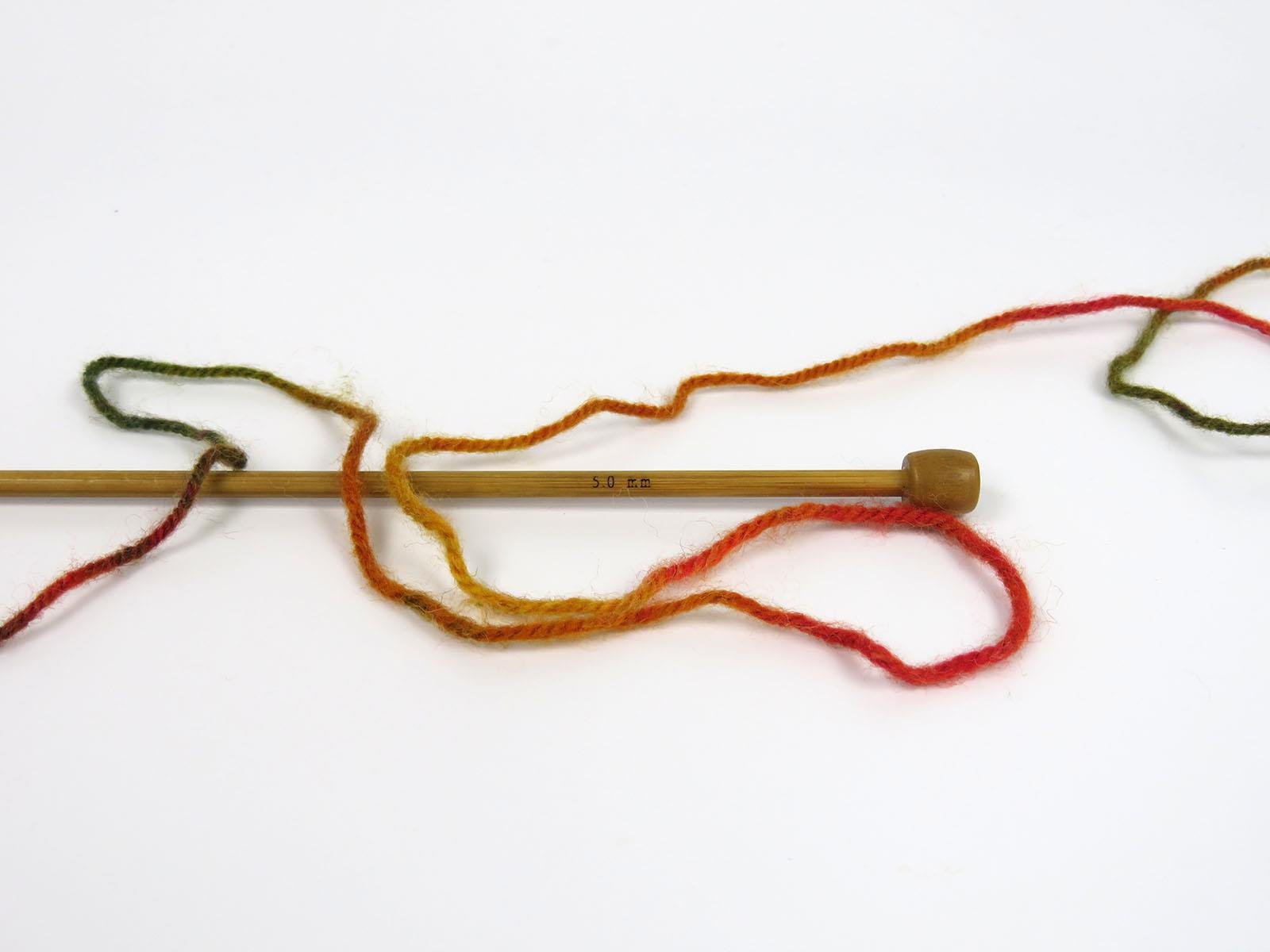 Wool Varicolor Worsted Green, Red Shades, Gold Shades