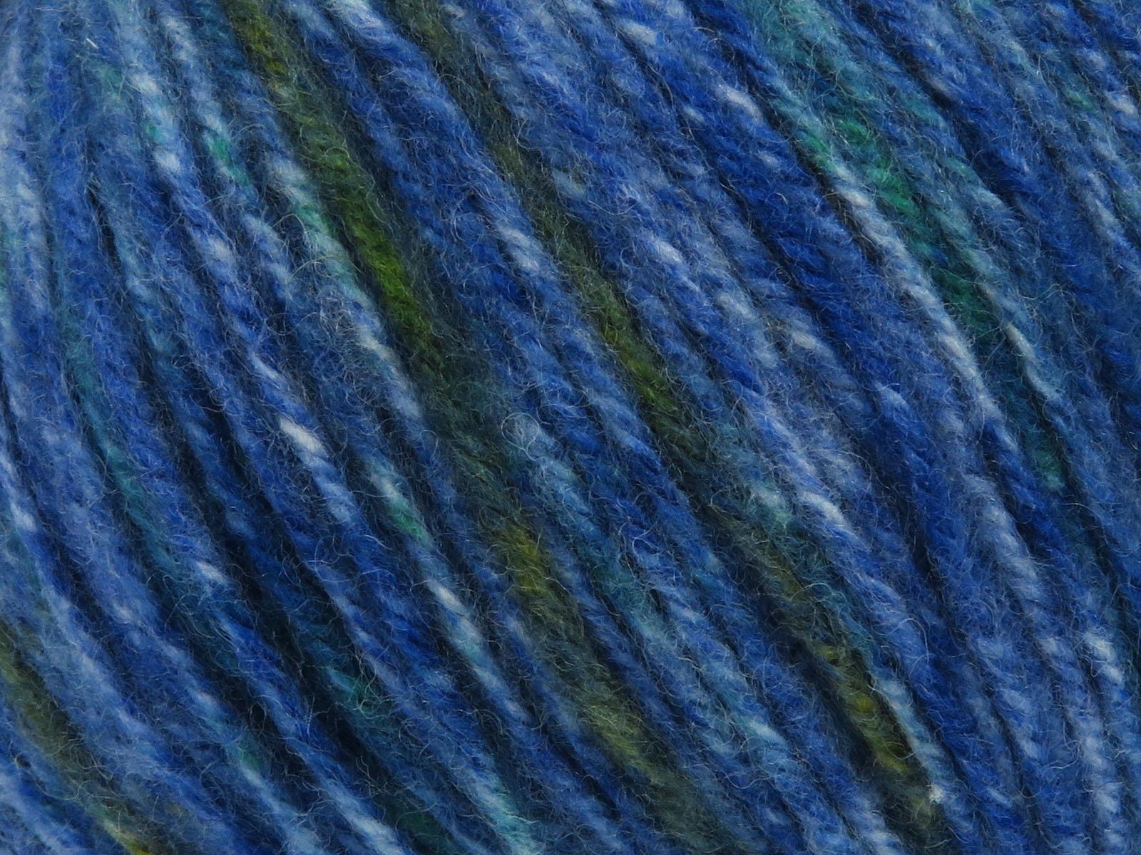Wool Varicolor Worsted Green Shades, Blue Shades