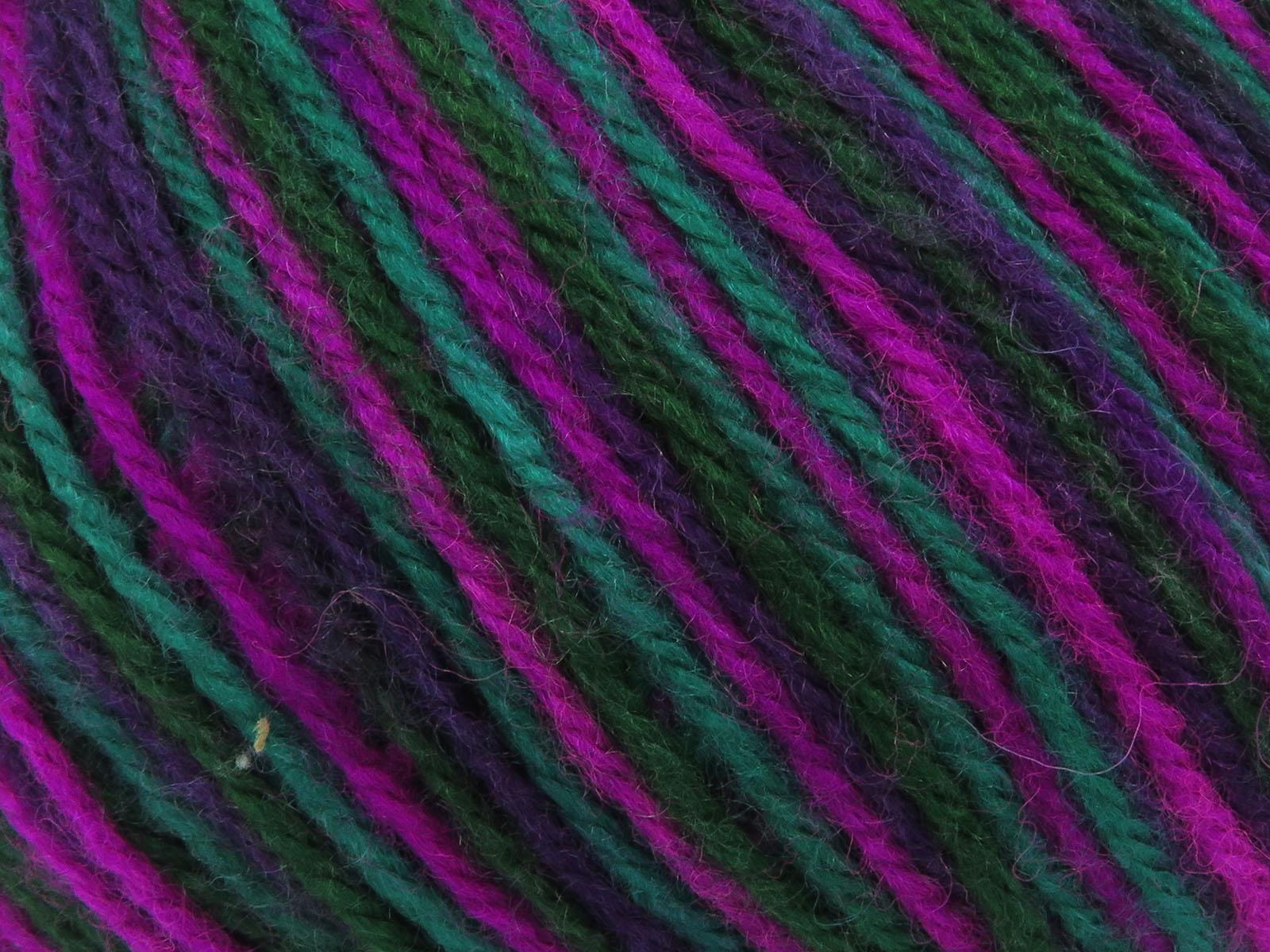 Wool Varicolor Worsted Green Shades, Purple Shades