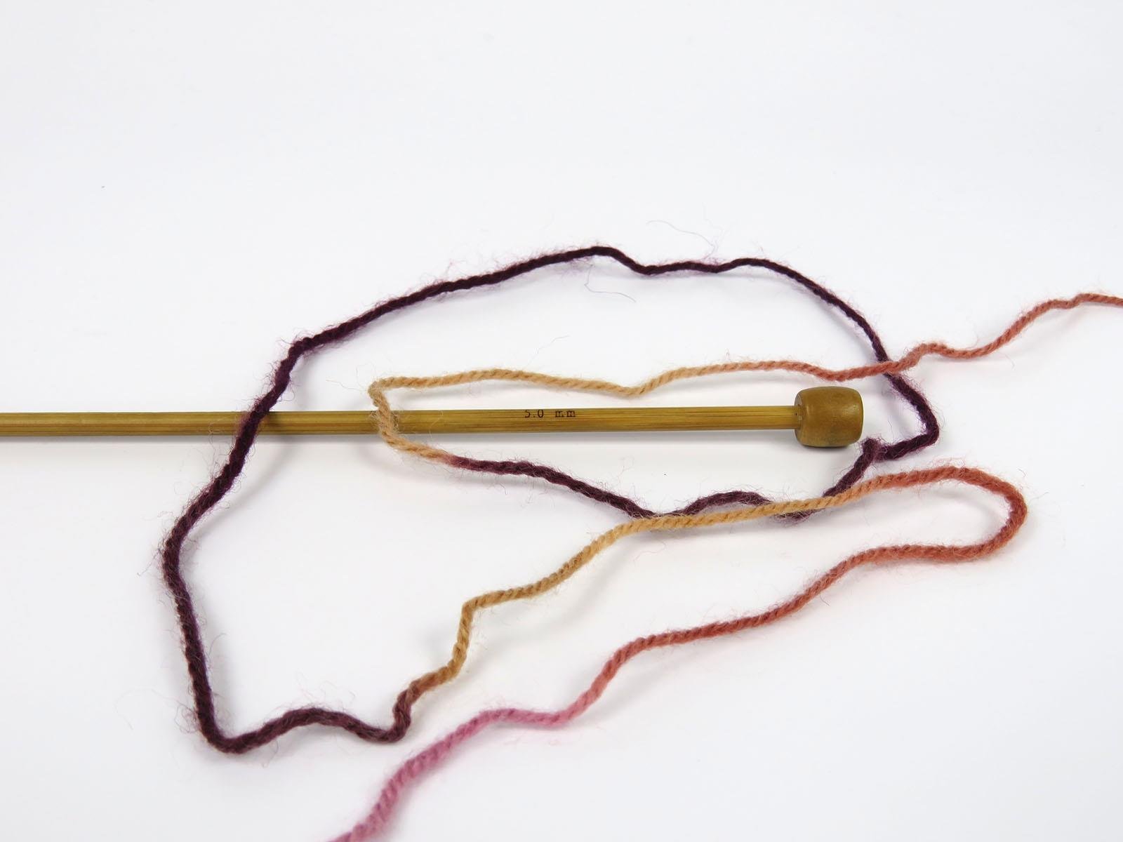 Wool Varicolor Worsted Maroon, Copper, Pink Shades