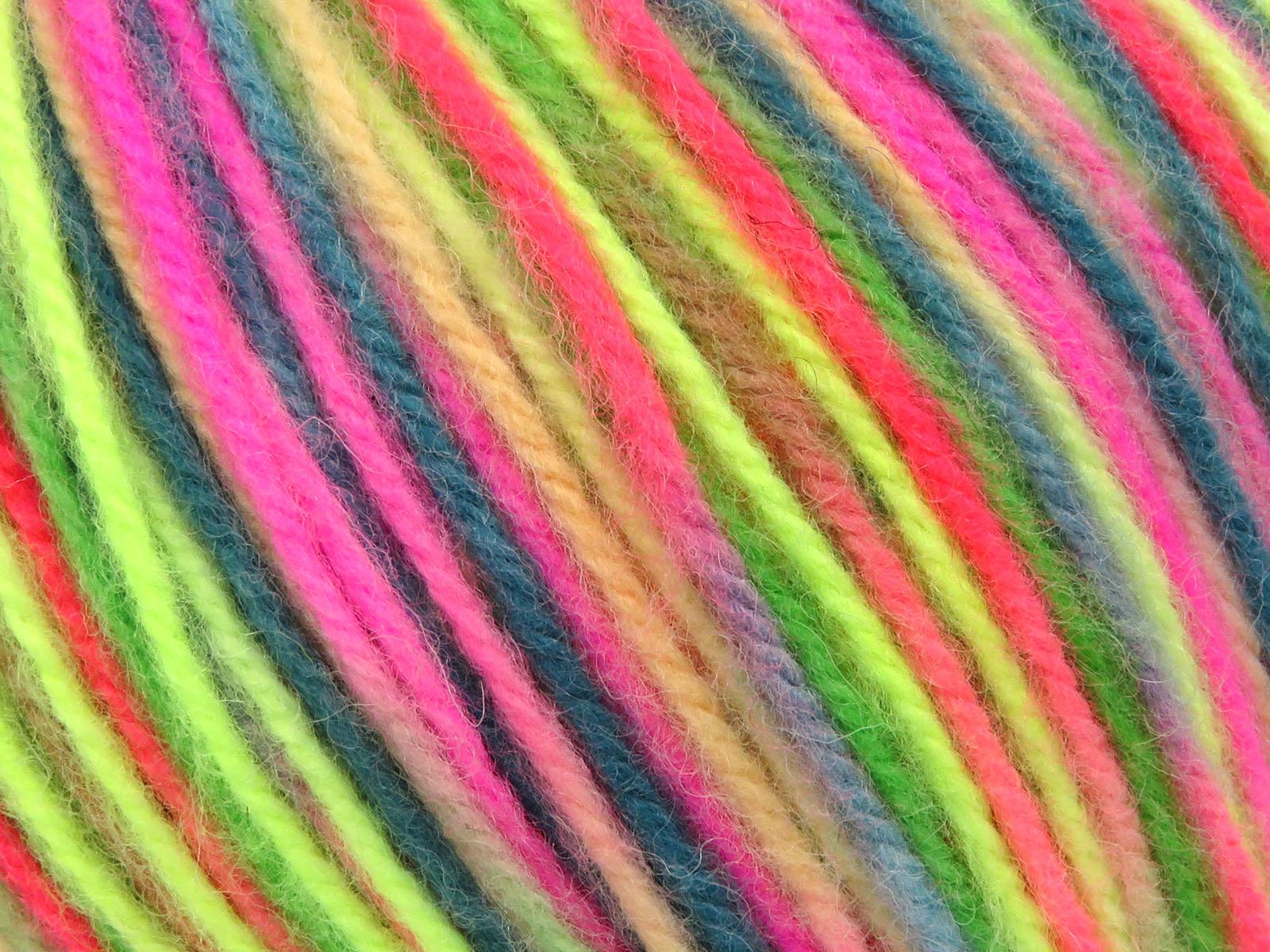 Wool Varicolor Worsted Neon Colors