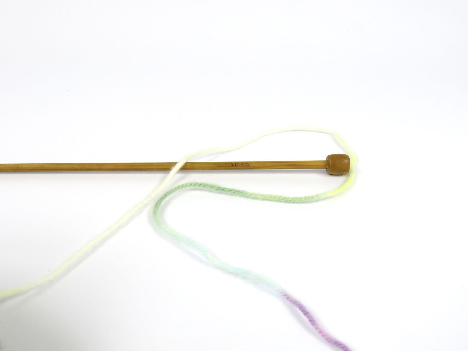 Wool Varicolor Worsted White, Lilac, Turquoise, Yellow, Beige, Mint Green