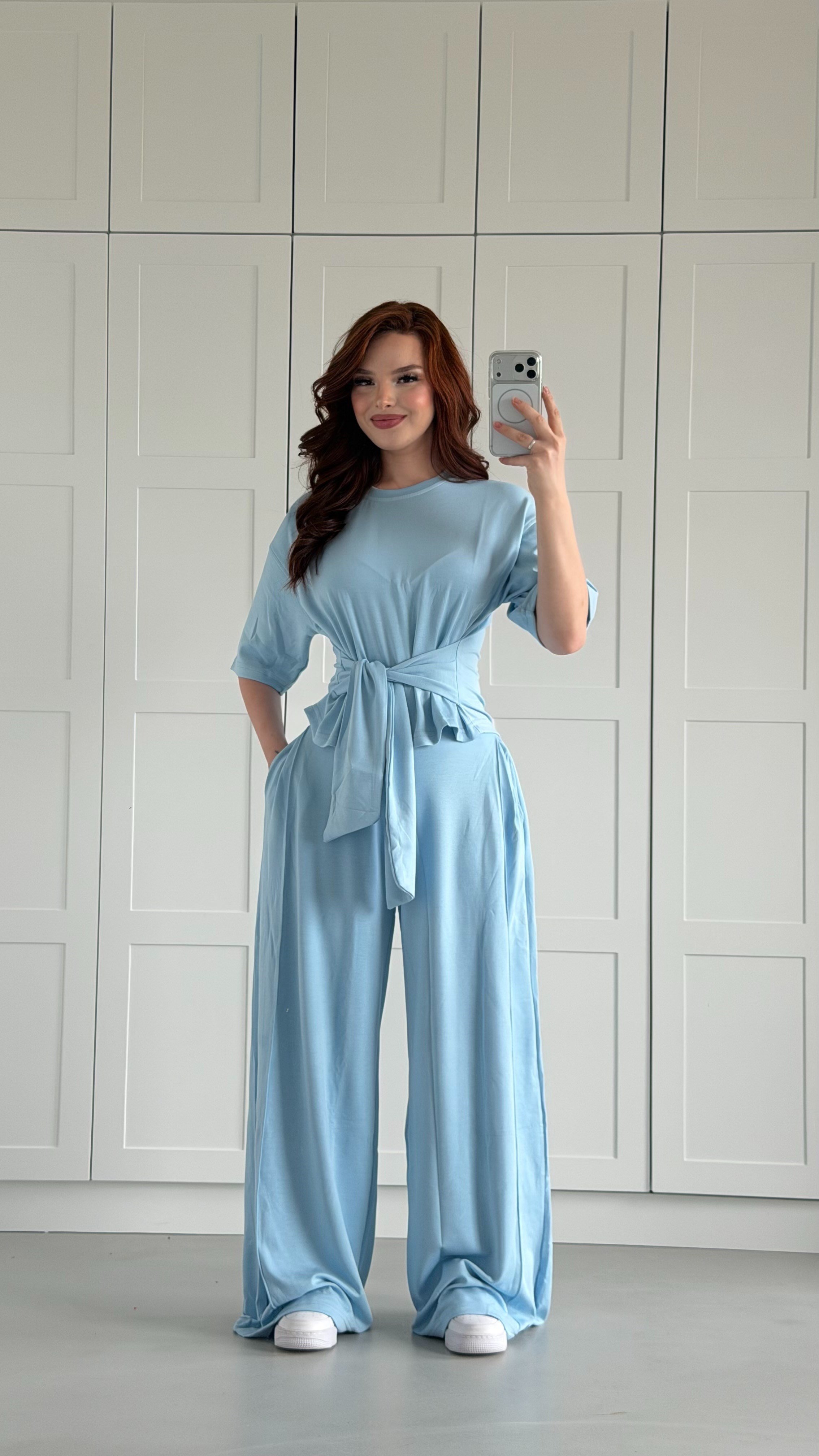 Jesy Bağlamalı Modal Takım Bebe Mavisi