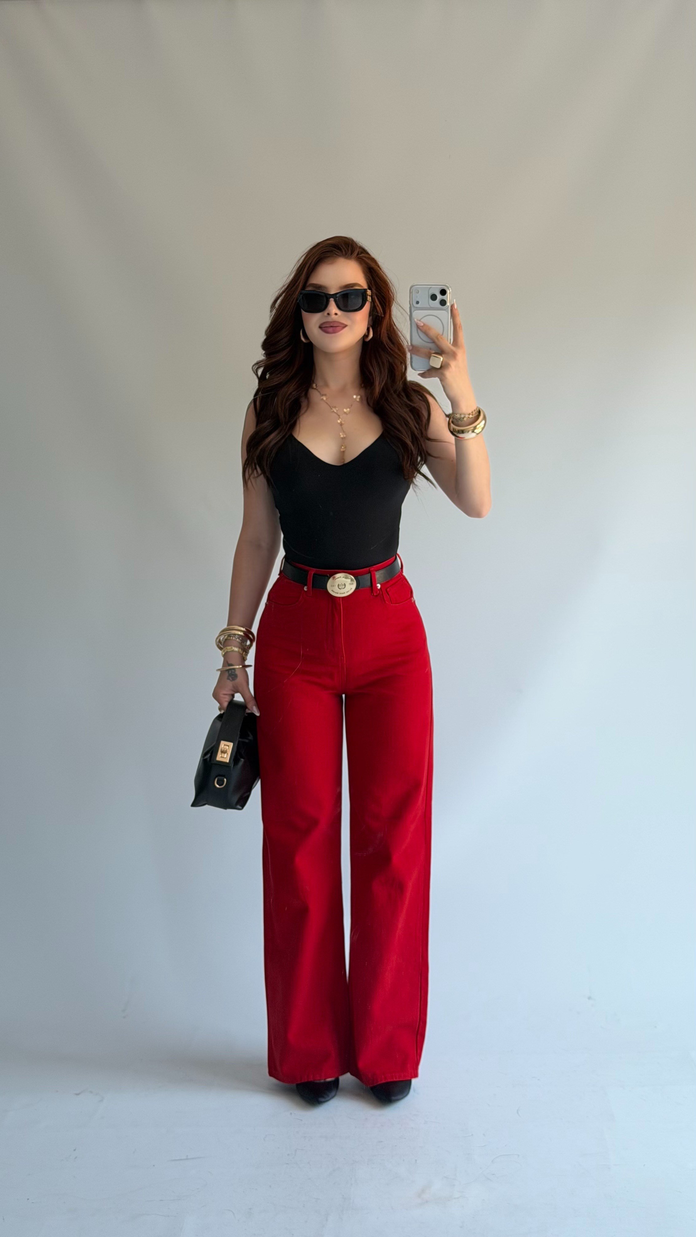 Carmen Wide Leg Pantolon Kırmızı