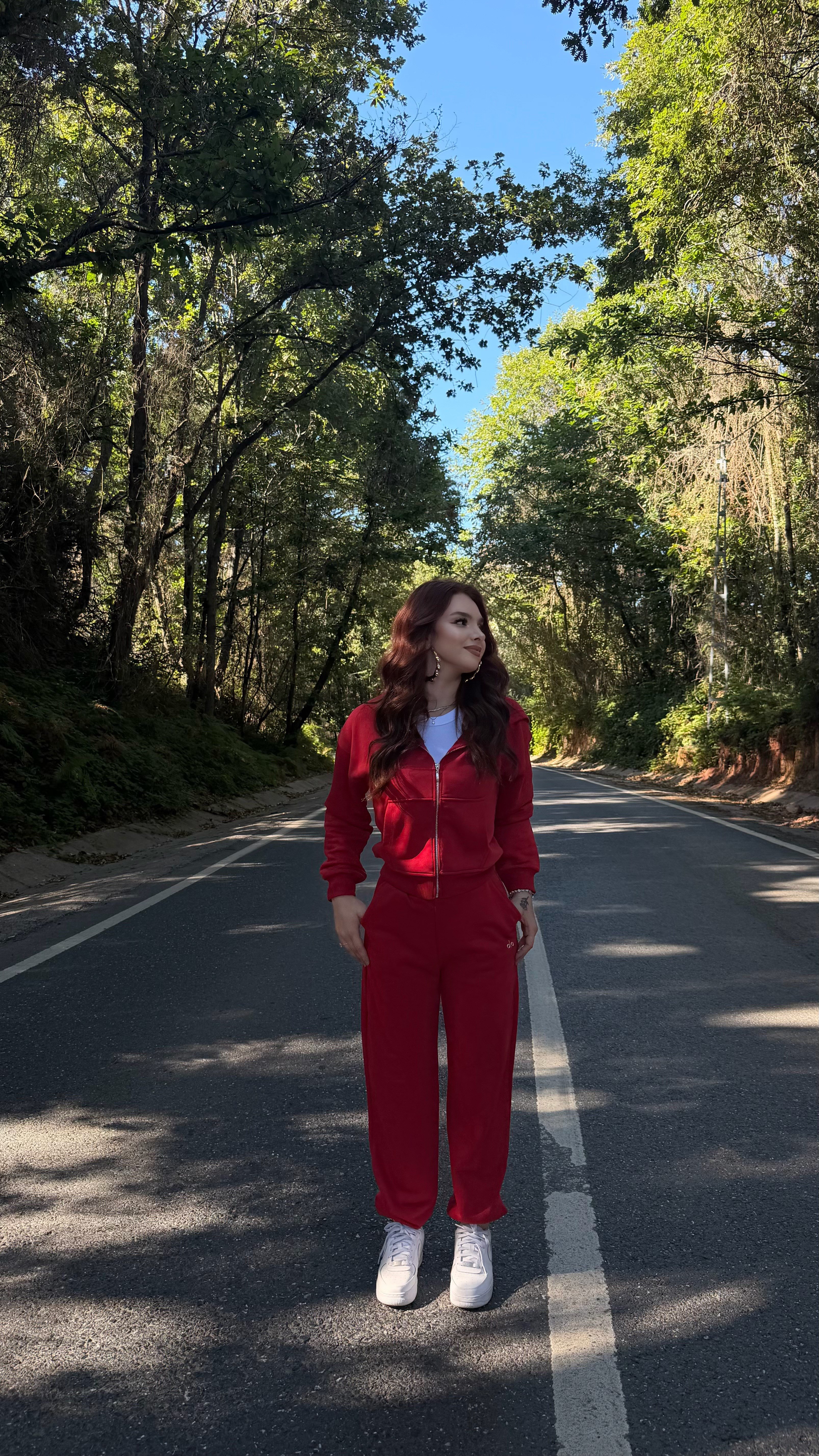 Alo Tracksuit Set Red