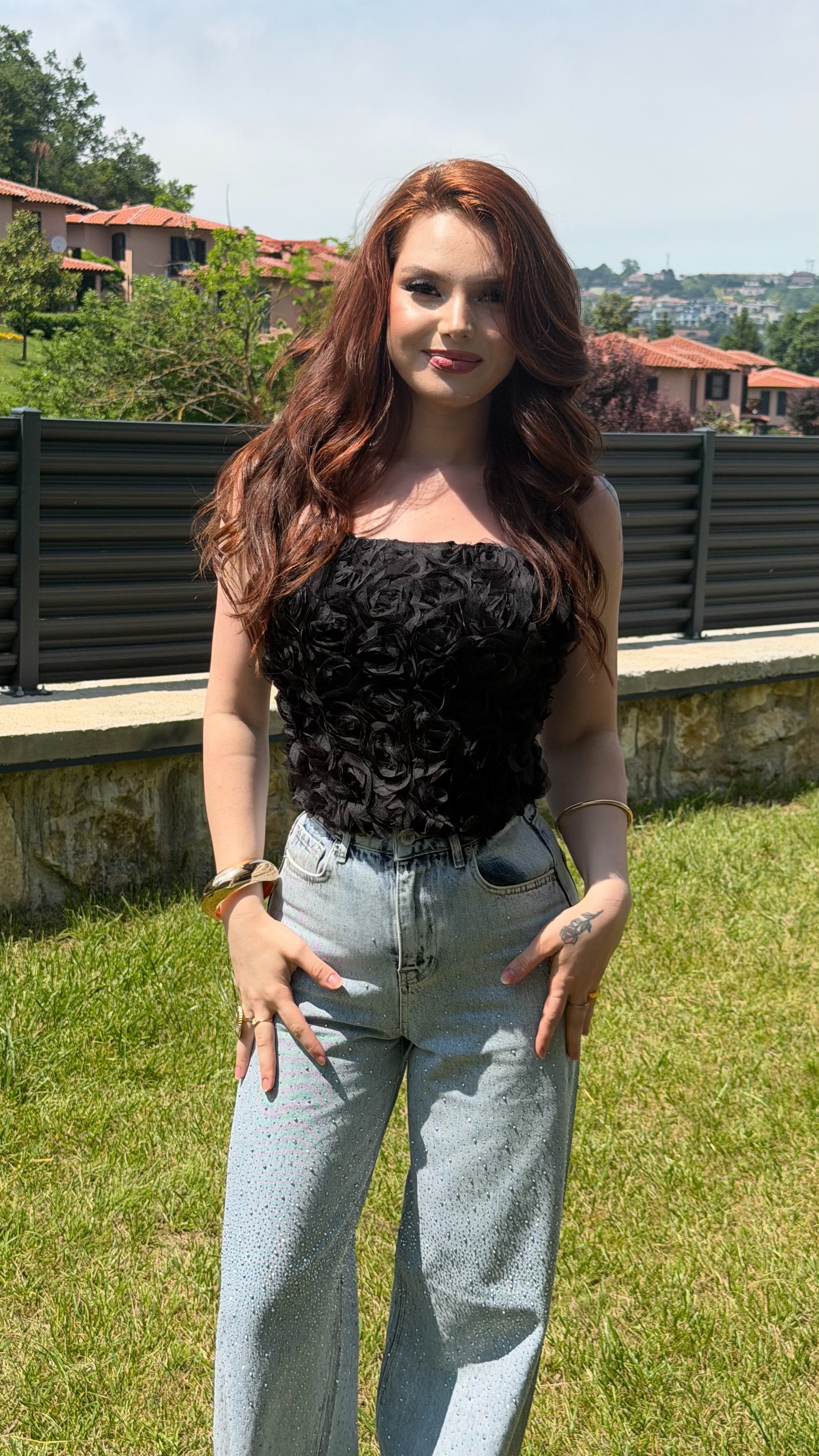 Vialand Gül Korse Siyah