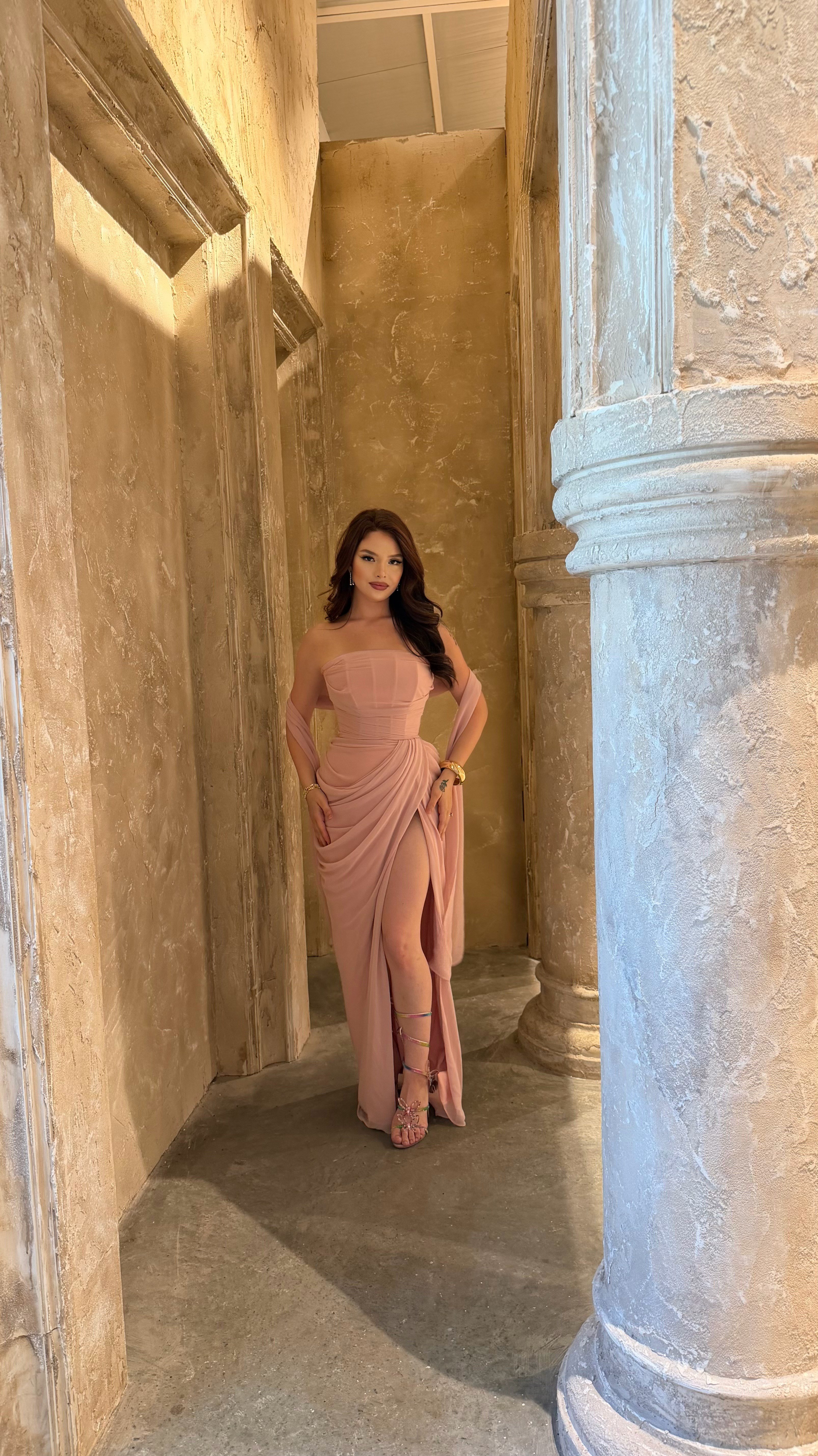 Belle Prenses Abiye Pembe