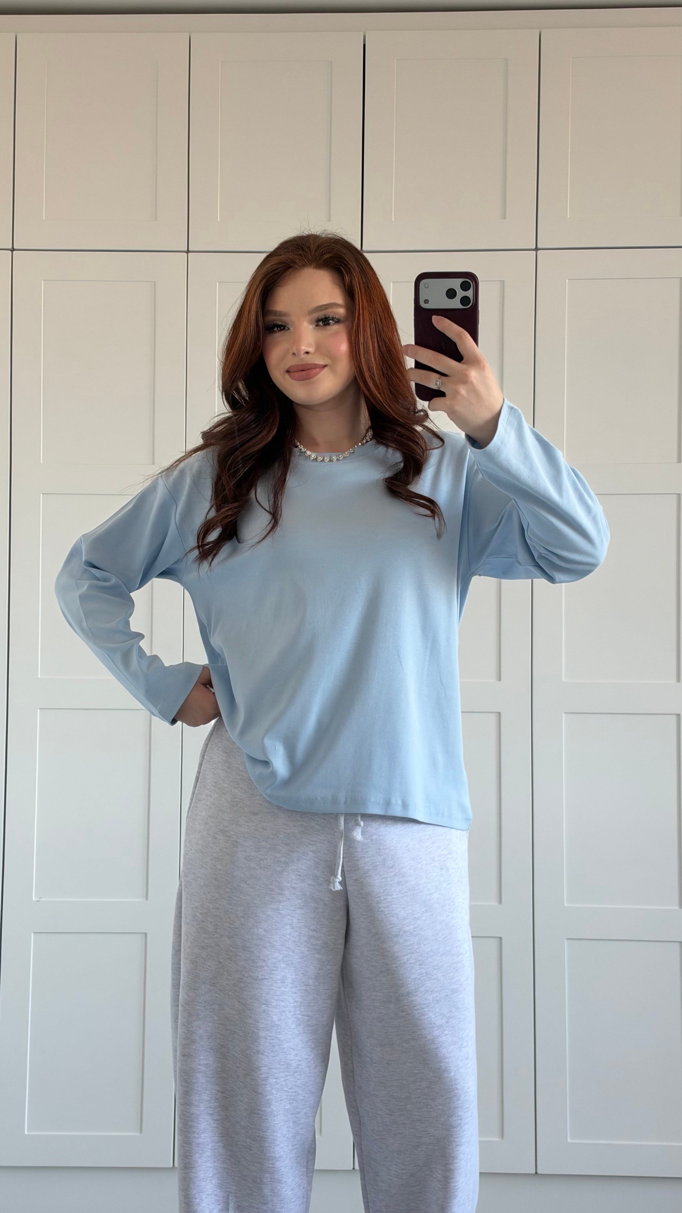 Uzun Kol Geniş Bluz Bebe Mavi