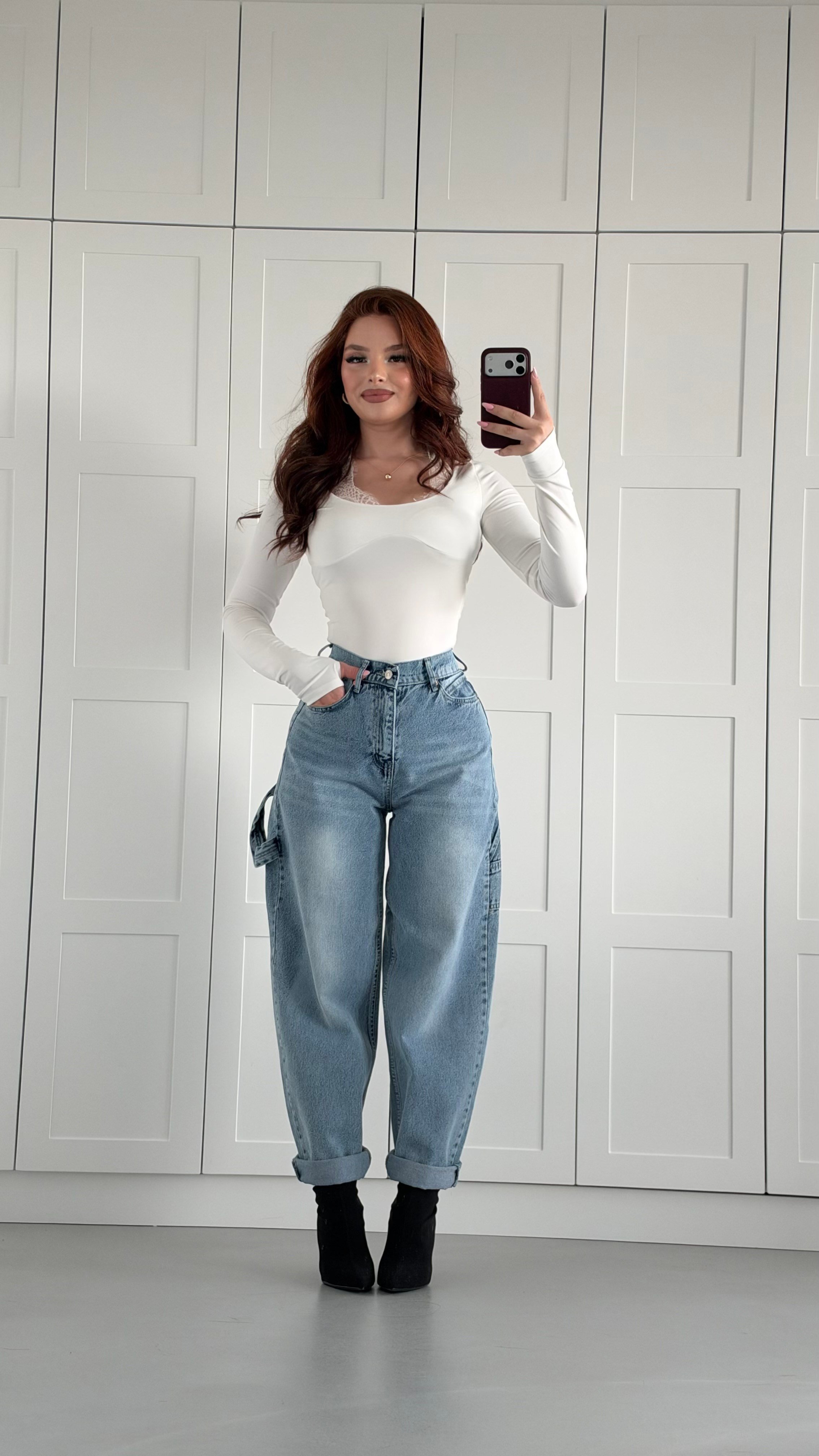 Jolie Carpenter Baggy Jean Buz Mavi