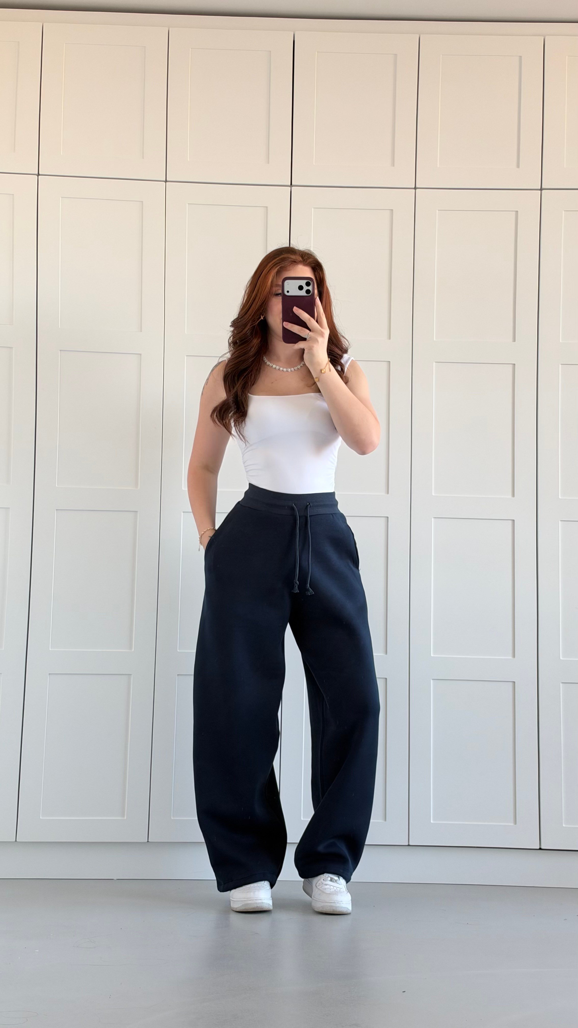 Balloon Fit High Waist Joggers Navy Blue