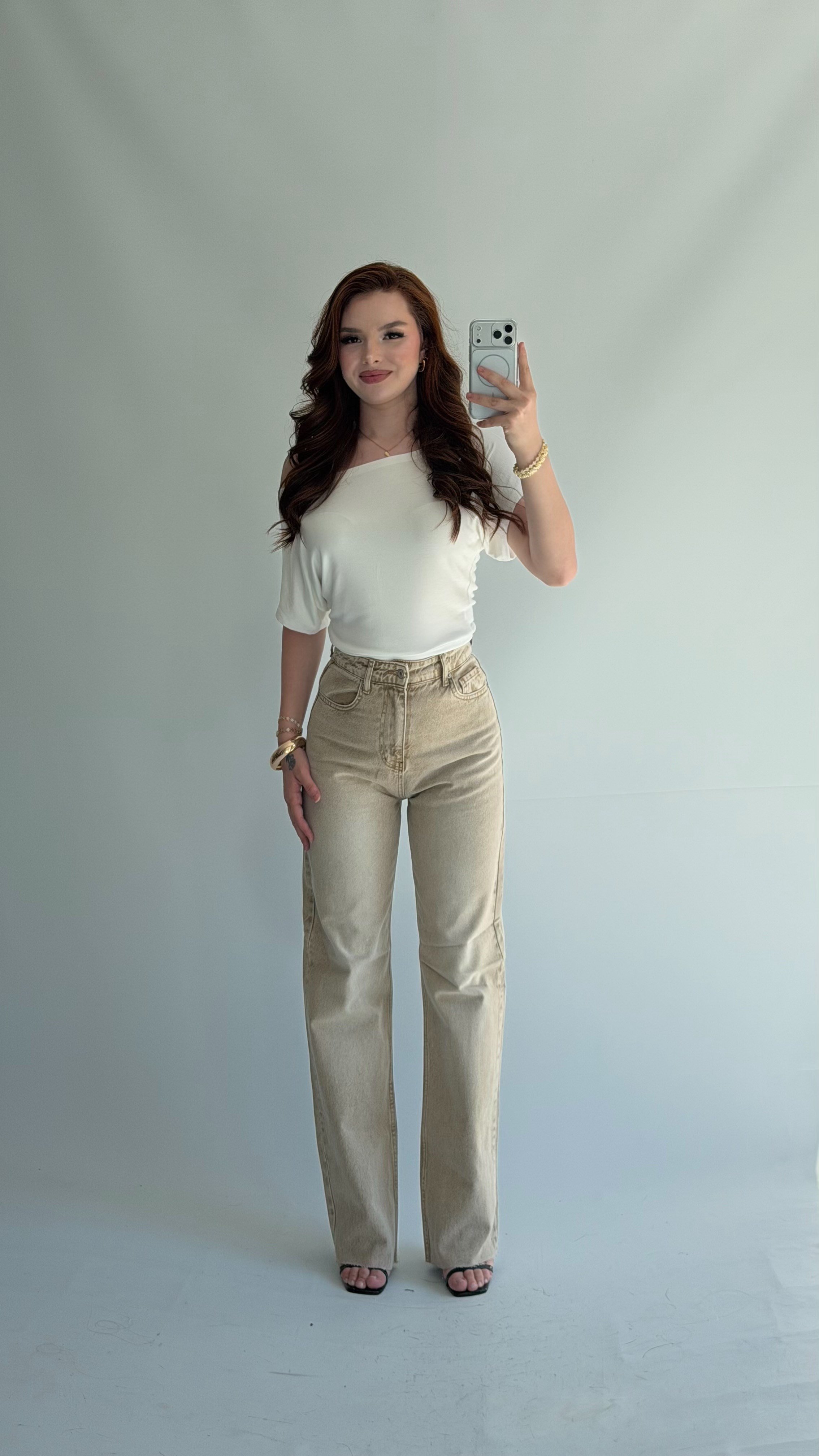 Sand Beige Straight Cut Jean Trend
