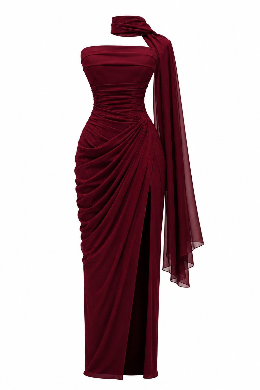 Belle Prenses Abiye Bordo