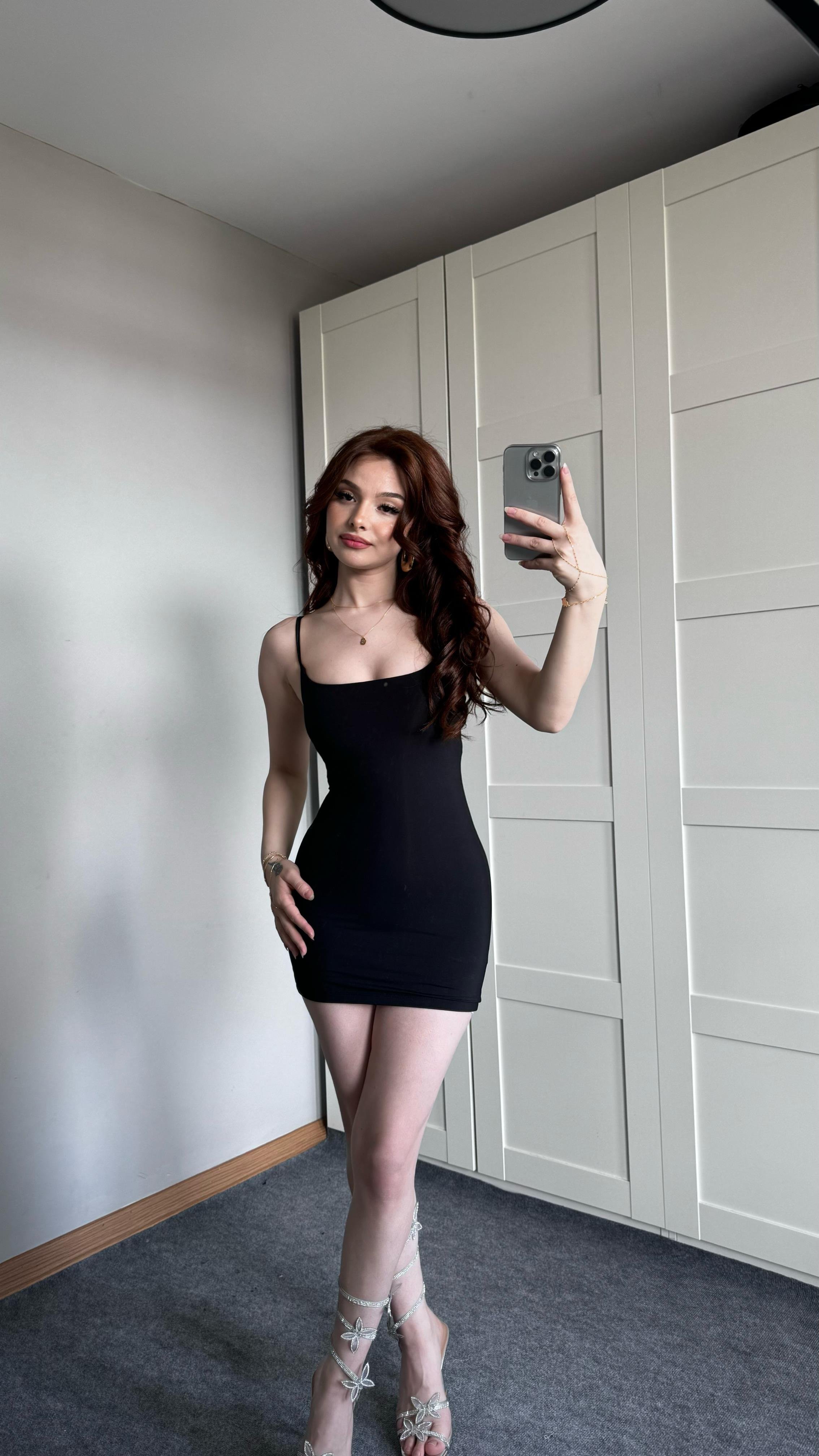 Basıc Askılı Mini Siyah Elbise