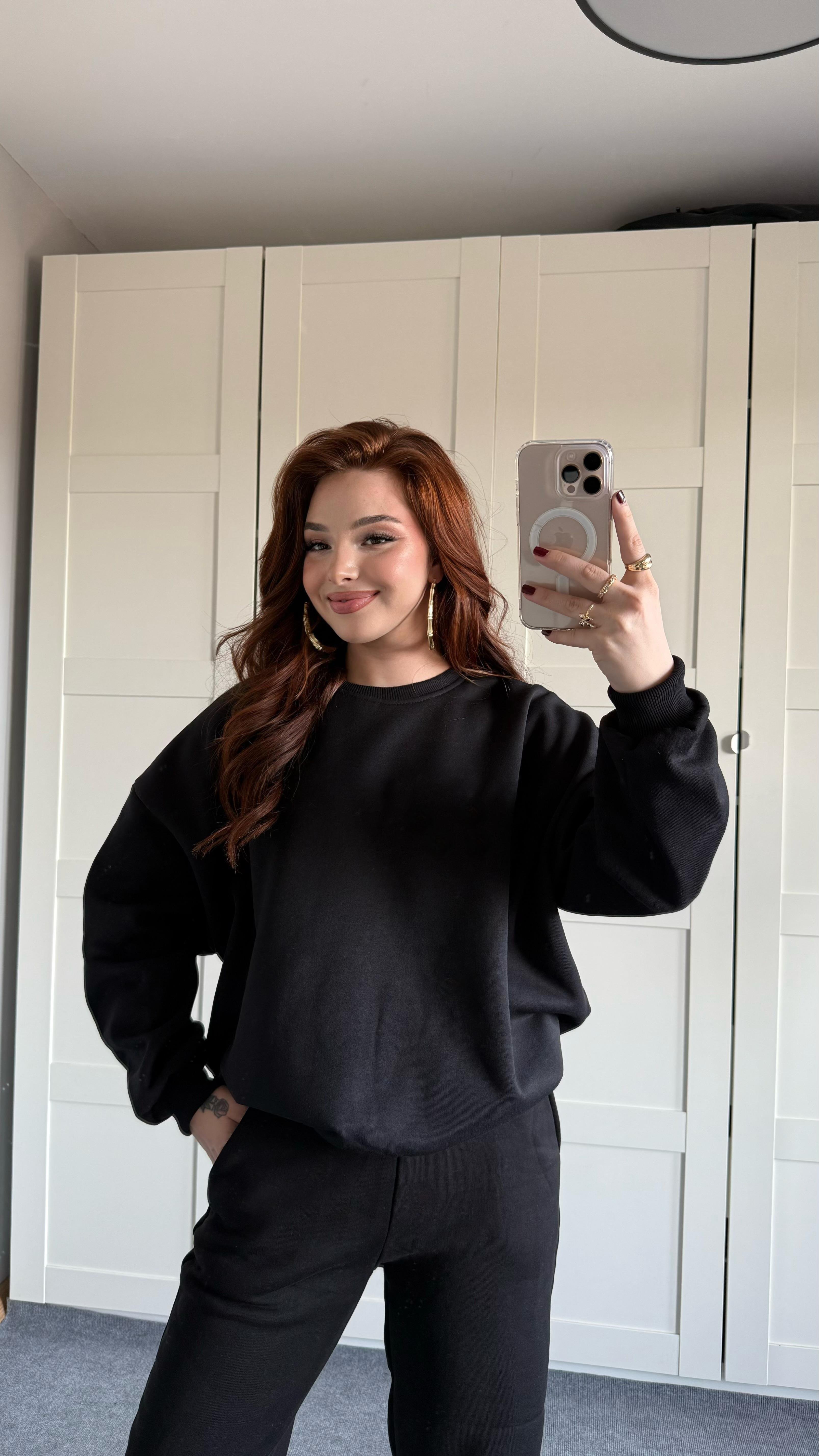 Basıc Oversize Sweat Siyah