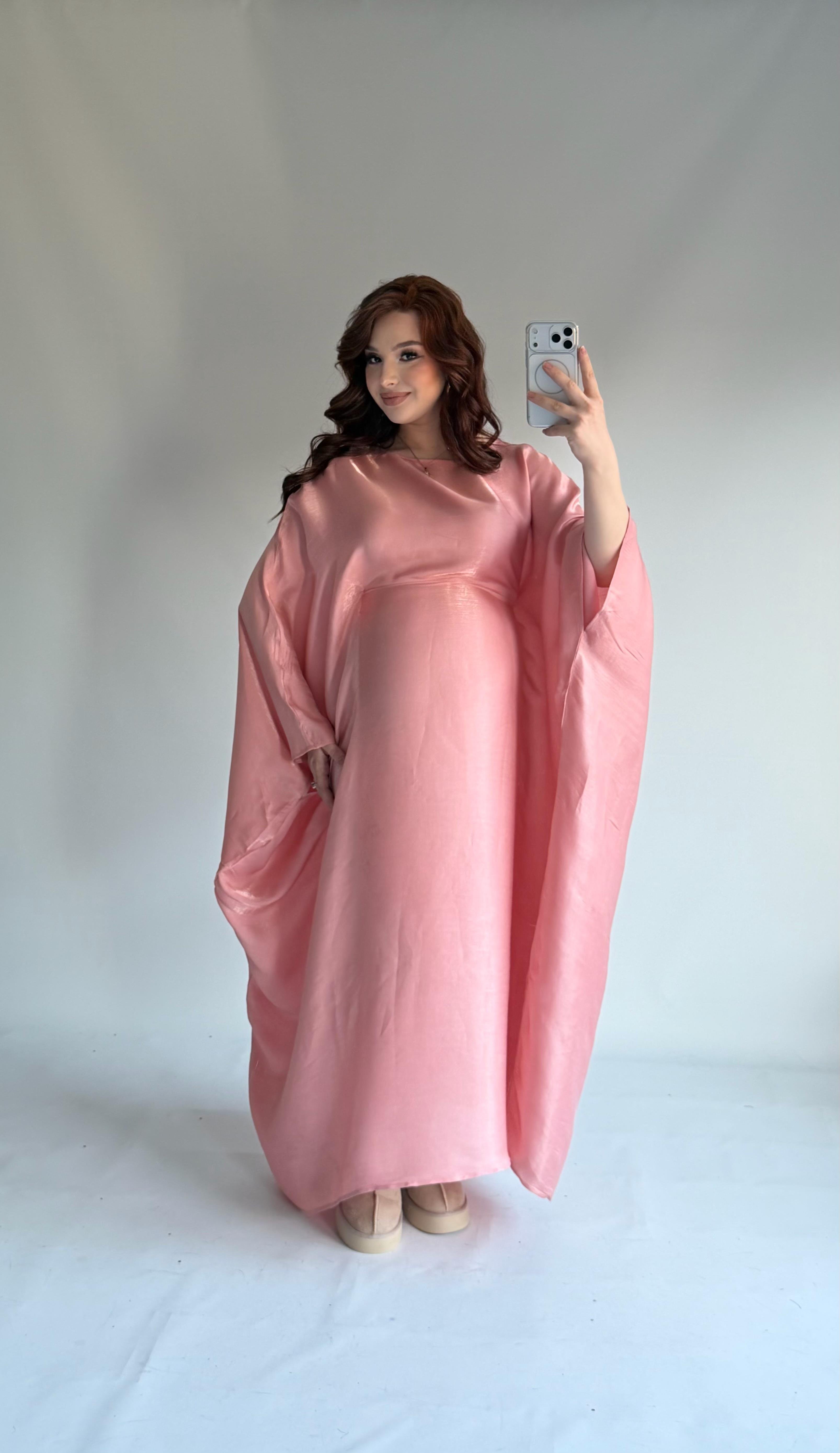 Butterfly Abaya Toz Pembe