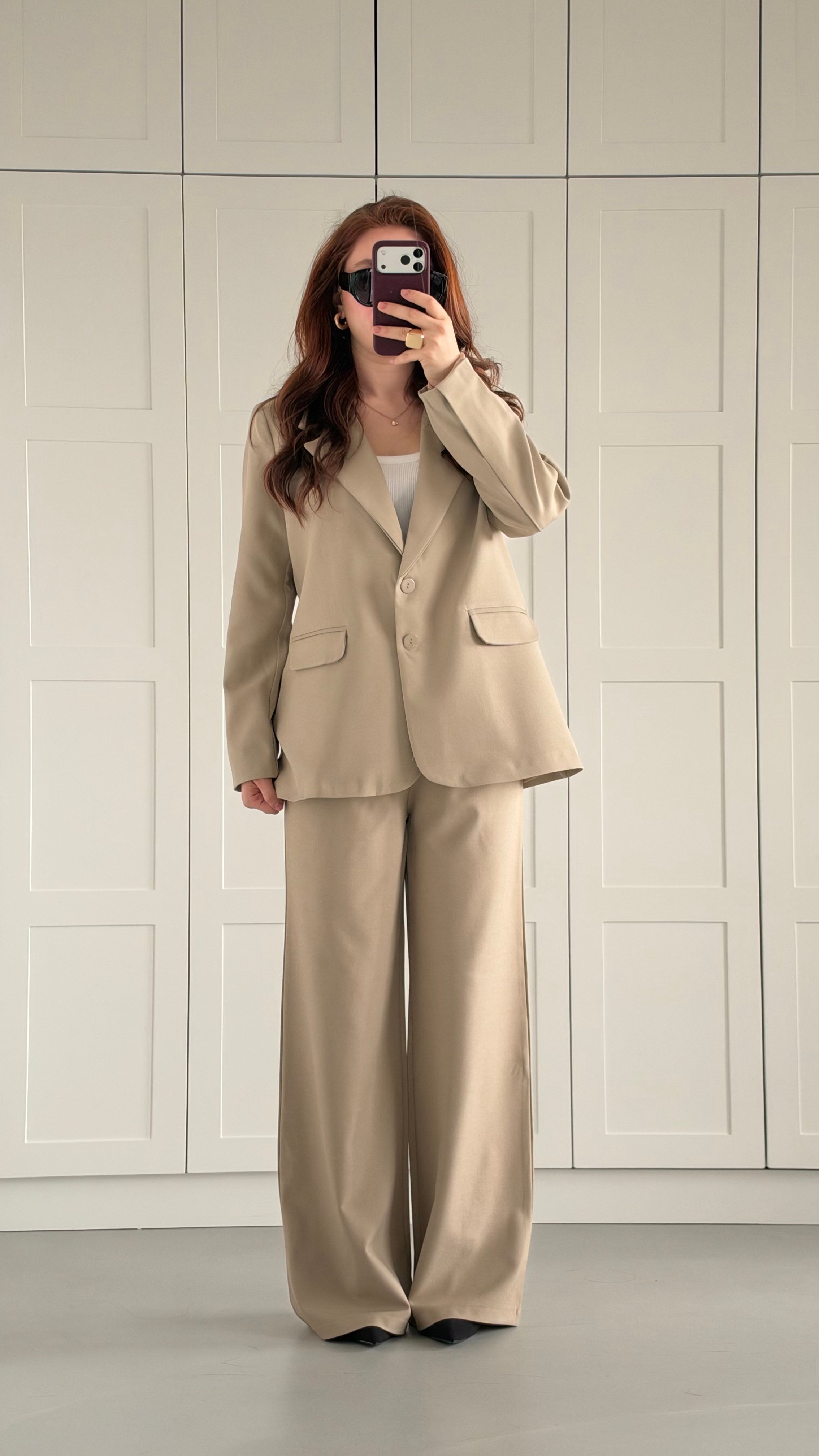Boss Blazer Ceket Takım Krem