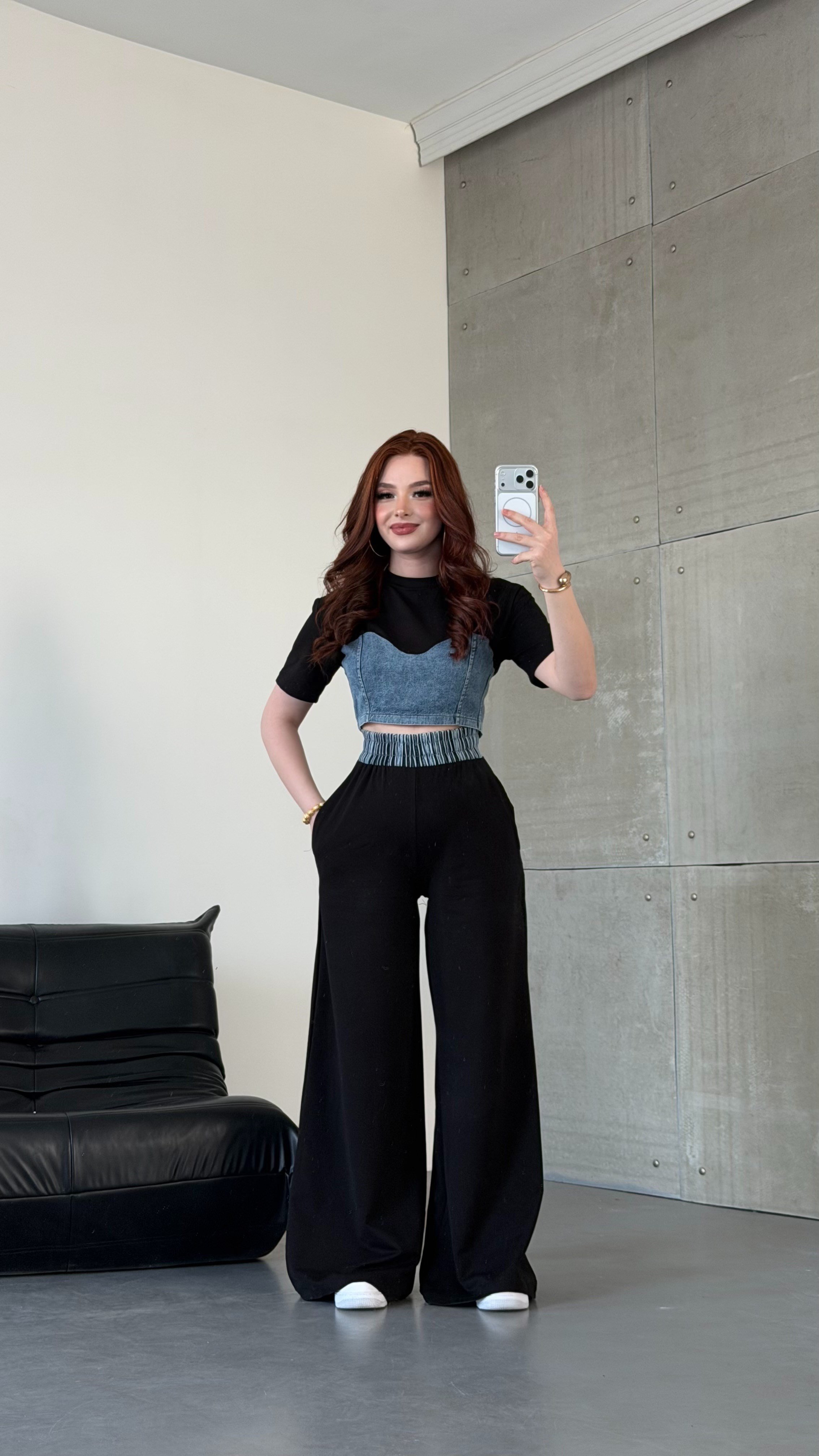 Denim Mix Takım Syah