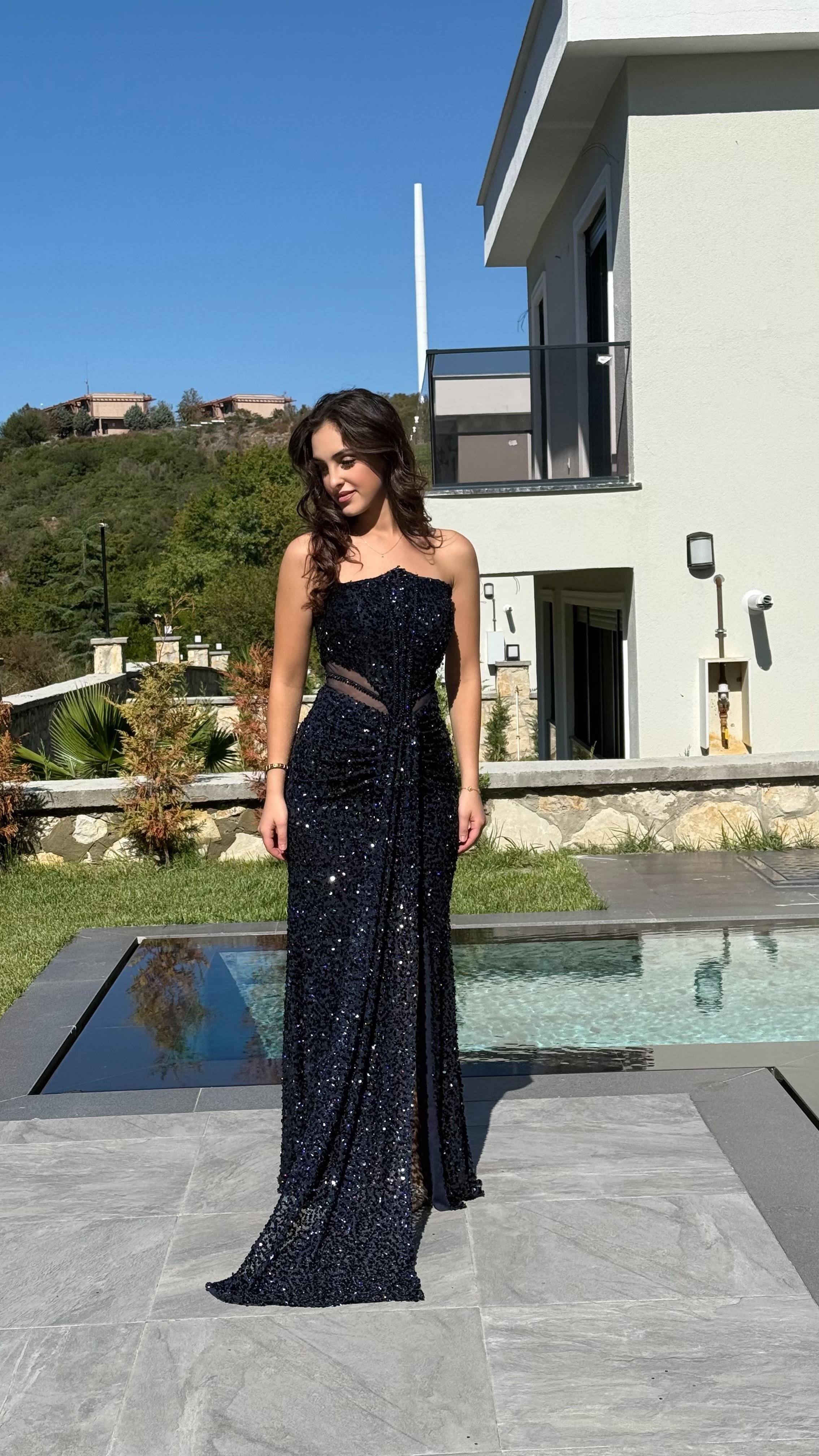 Diva Pul Payet Abiye Lacivert 