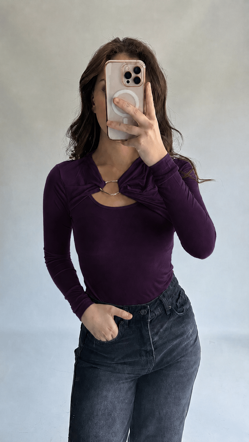 Deba Demir Detaylı Bluz Mor