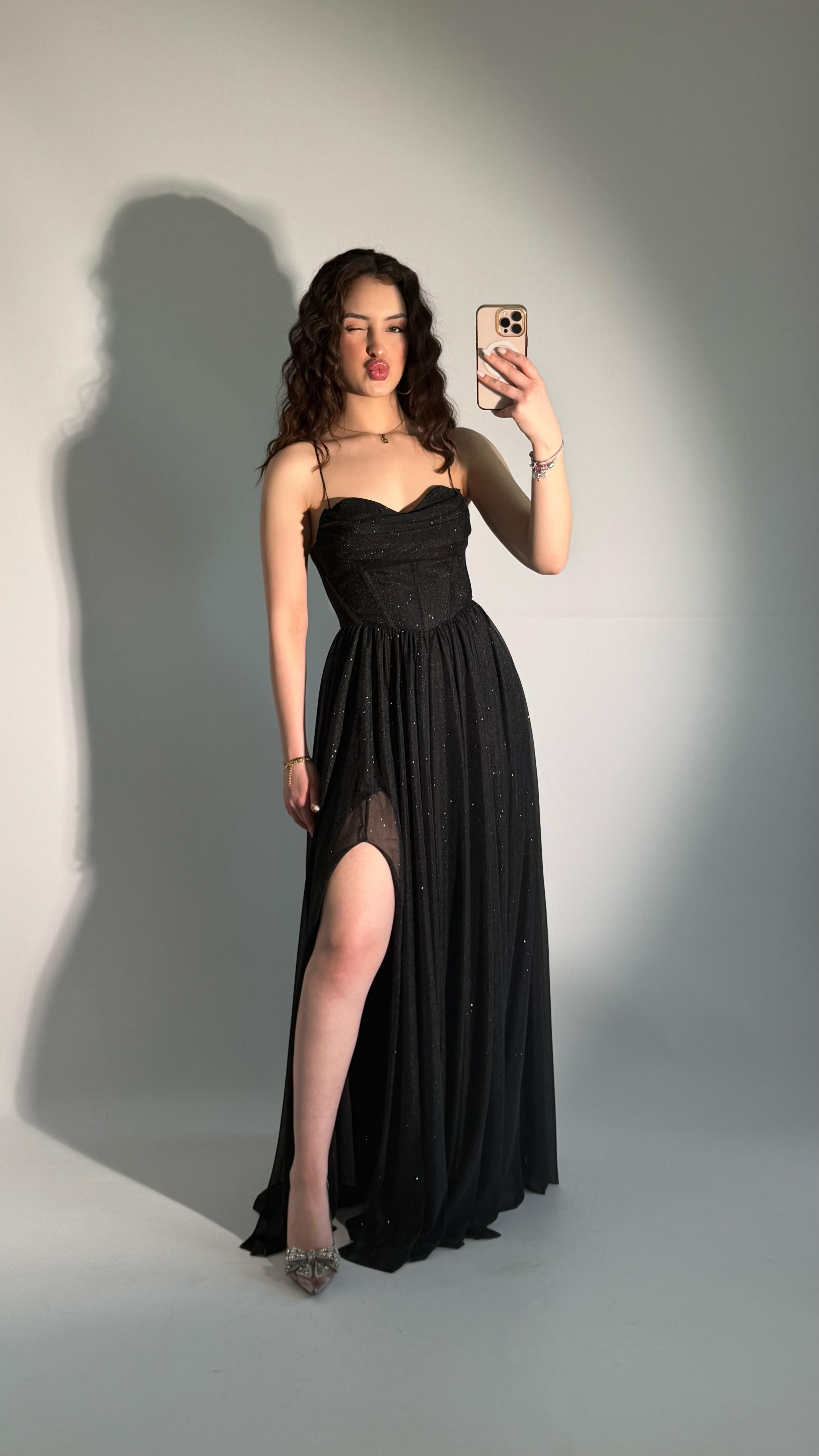 Elsa Simli Abiye Siyah